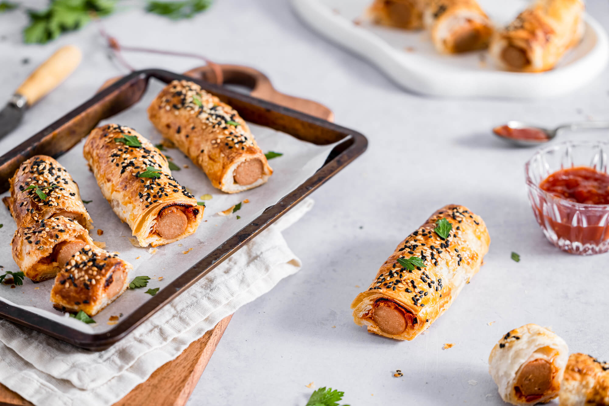 Cheesy Sausage Rolls Vegie Delights