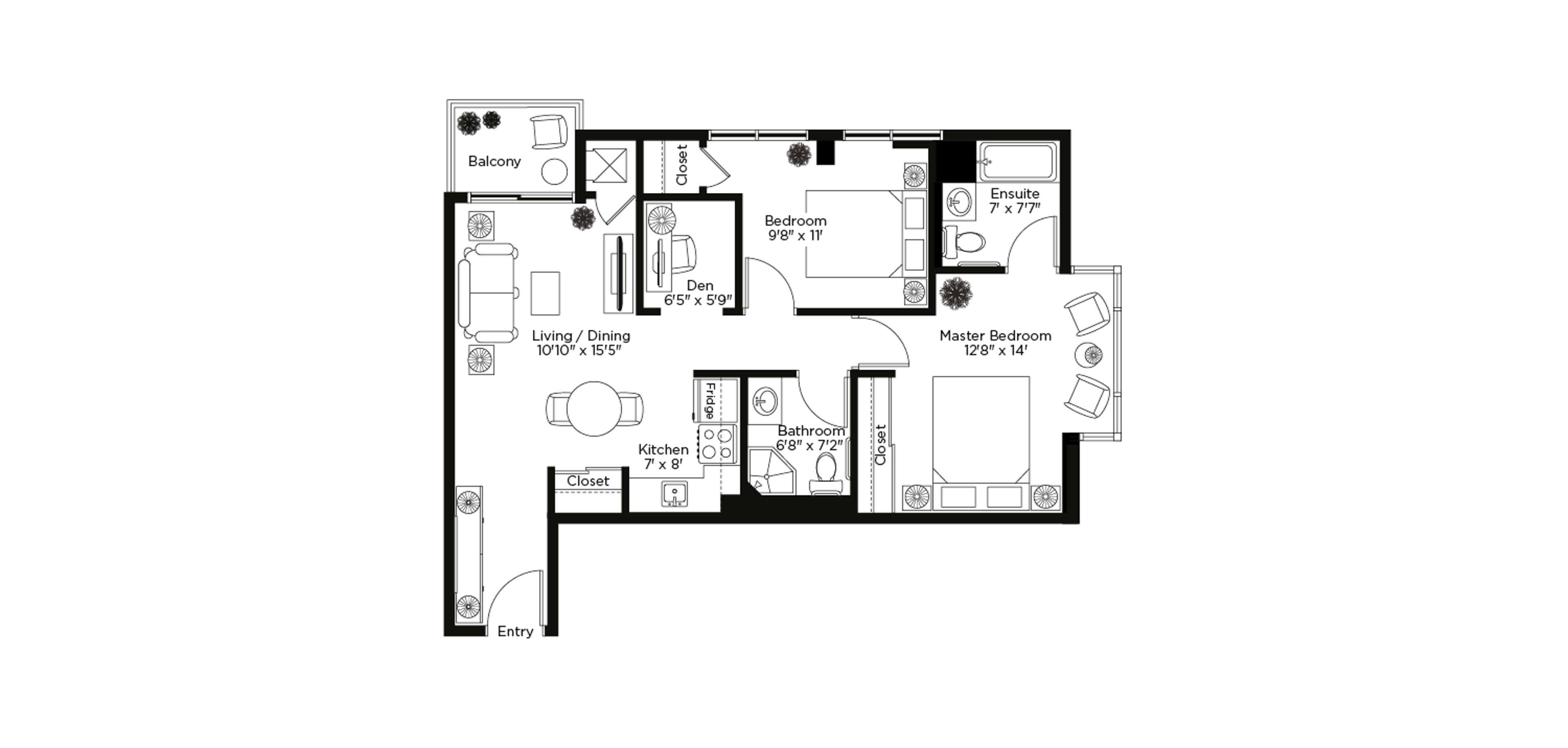 2 Bedroom Floor Plan, Royalcliffe, London