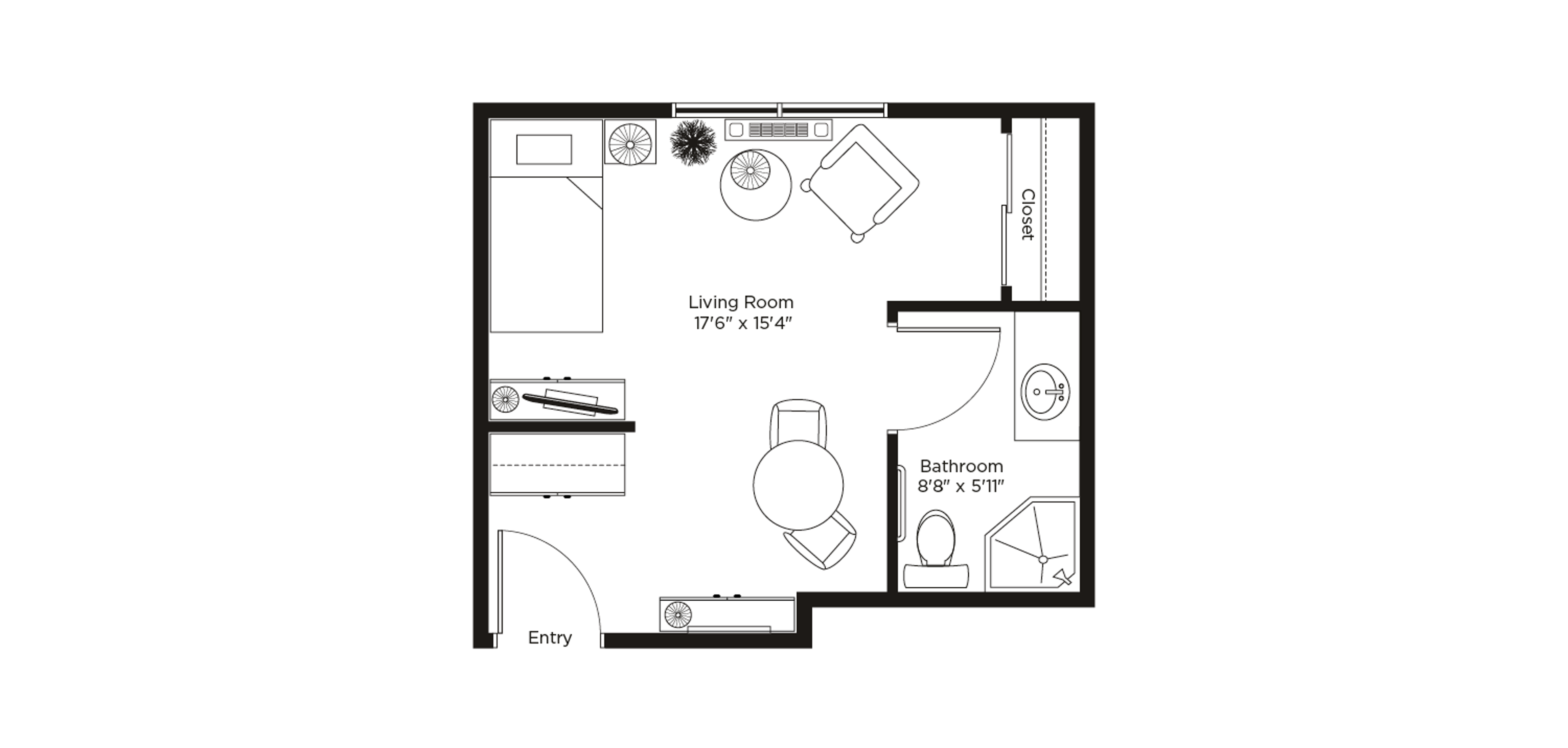 Christopher Terrace Sample Studio Plan A