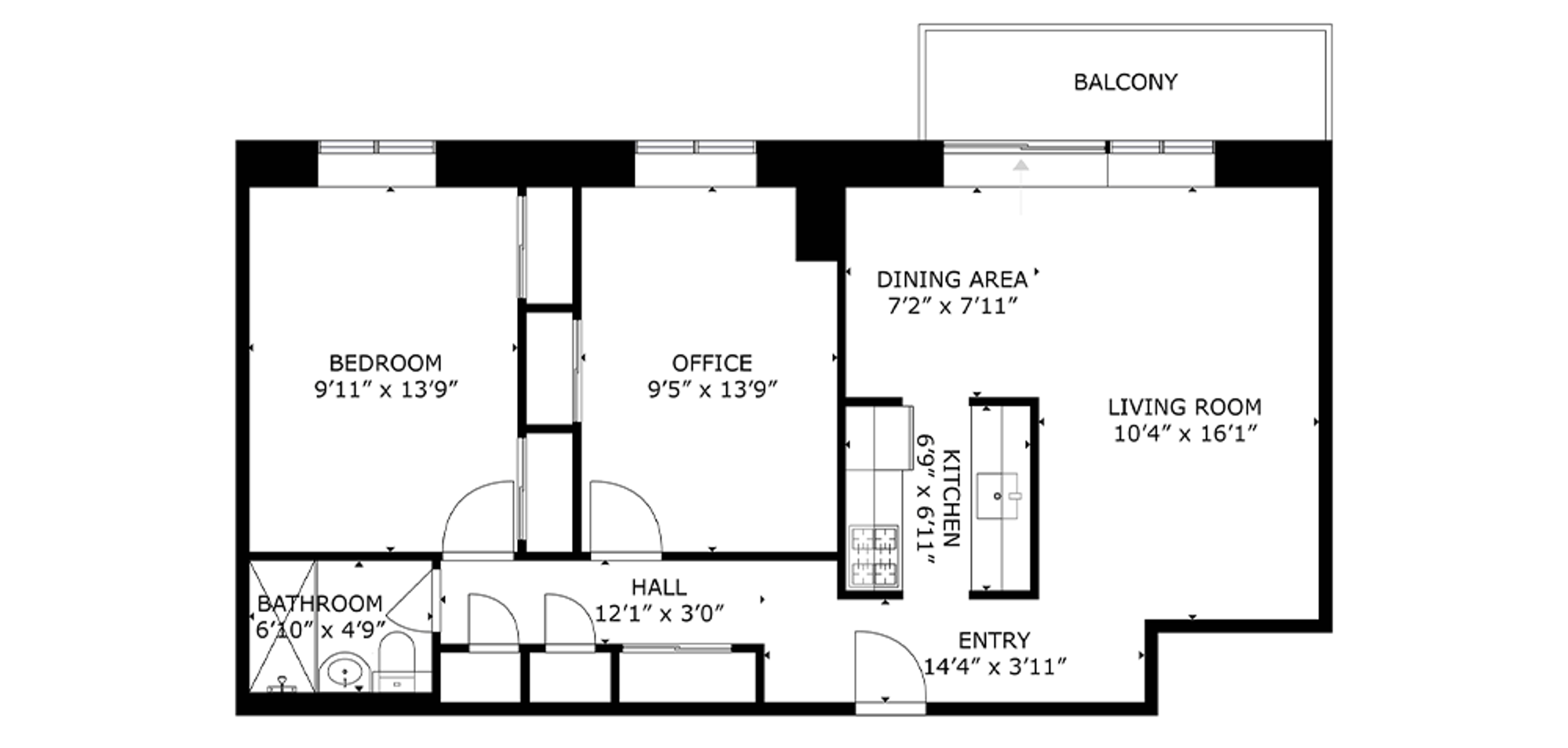 Don Mills Seniors' Apartments Sample 2 Bedroom Plan
