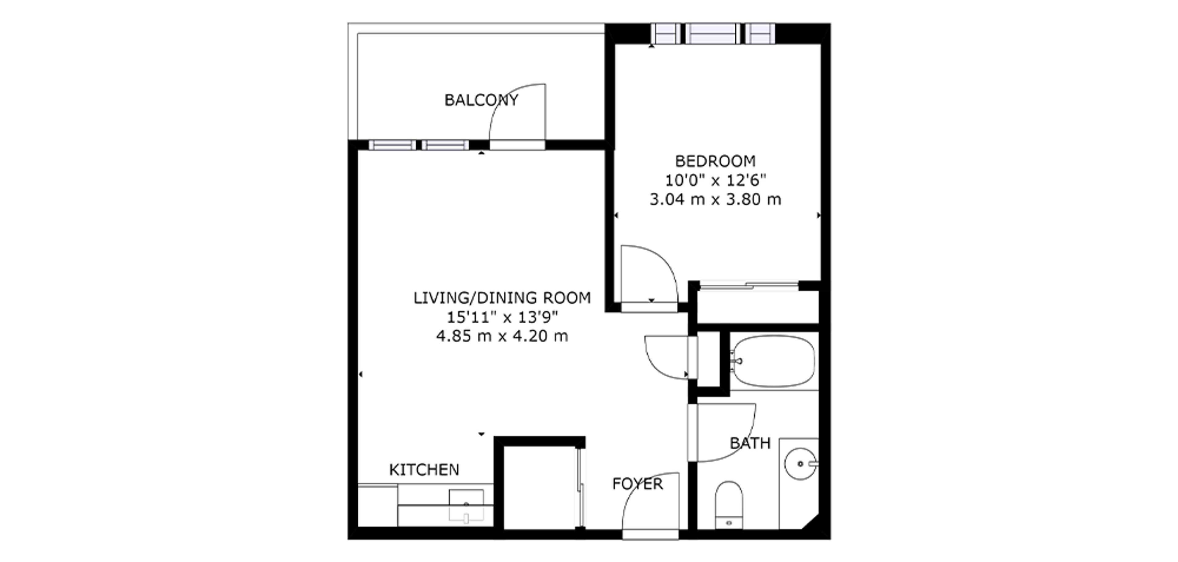 Fleetwood Villa Sample 1 Bedroom Plan