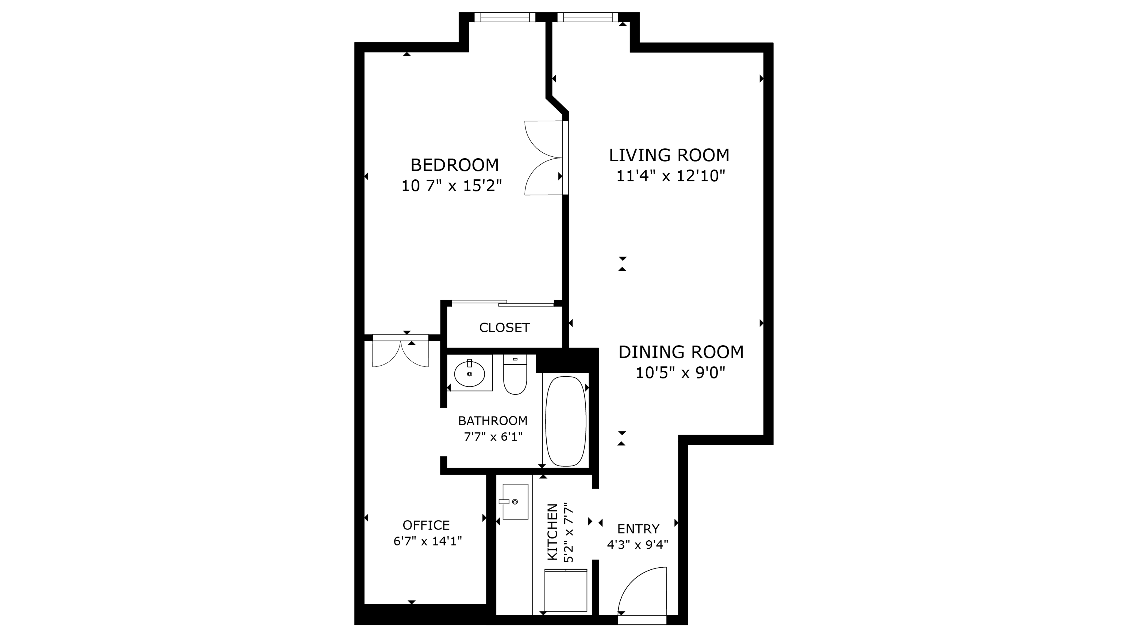 1 Bedroom Floor Plan, Kingsway, Etobicoke