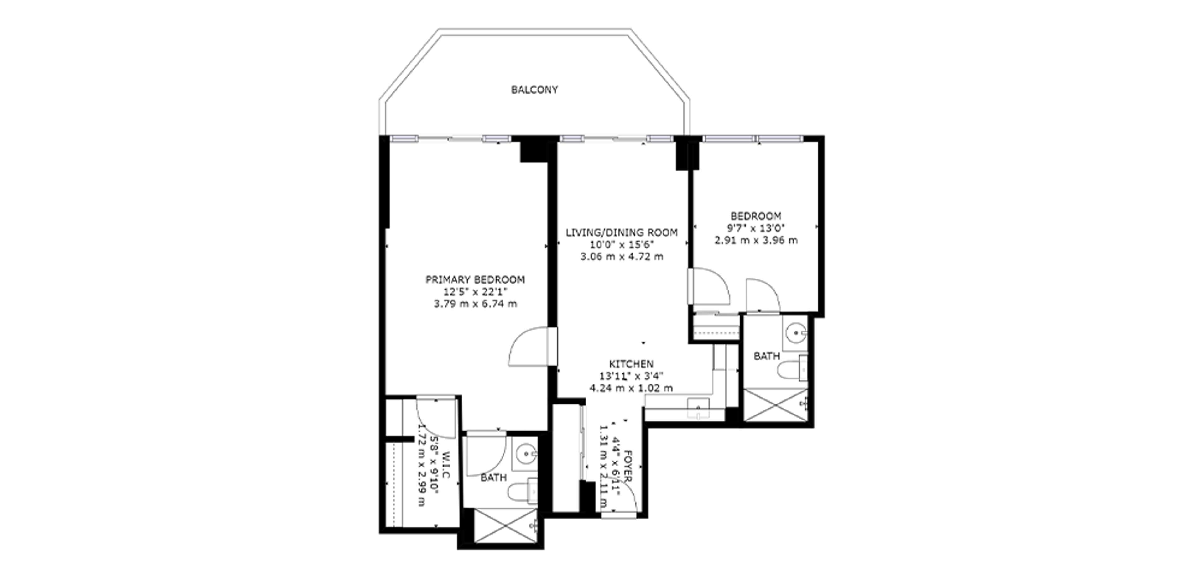 King Gardens Sample 2 Bedroom Plan