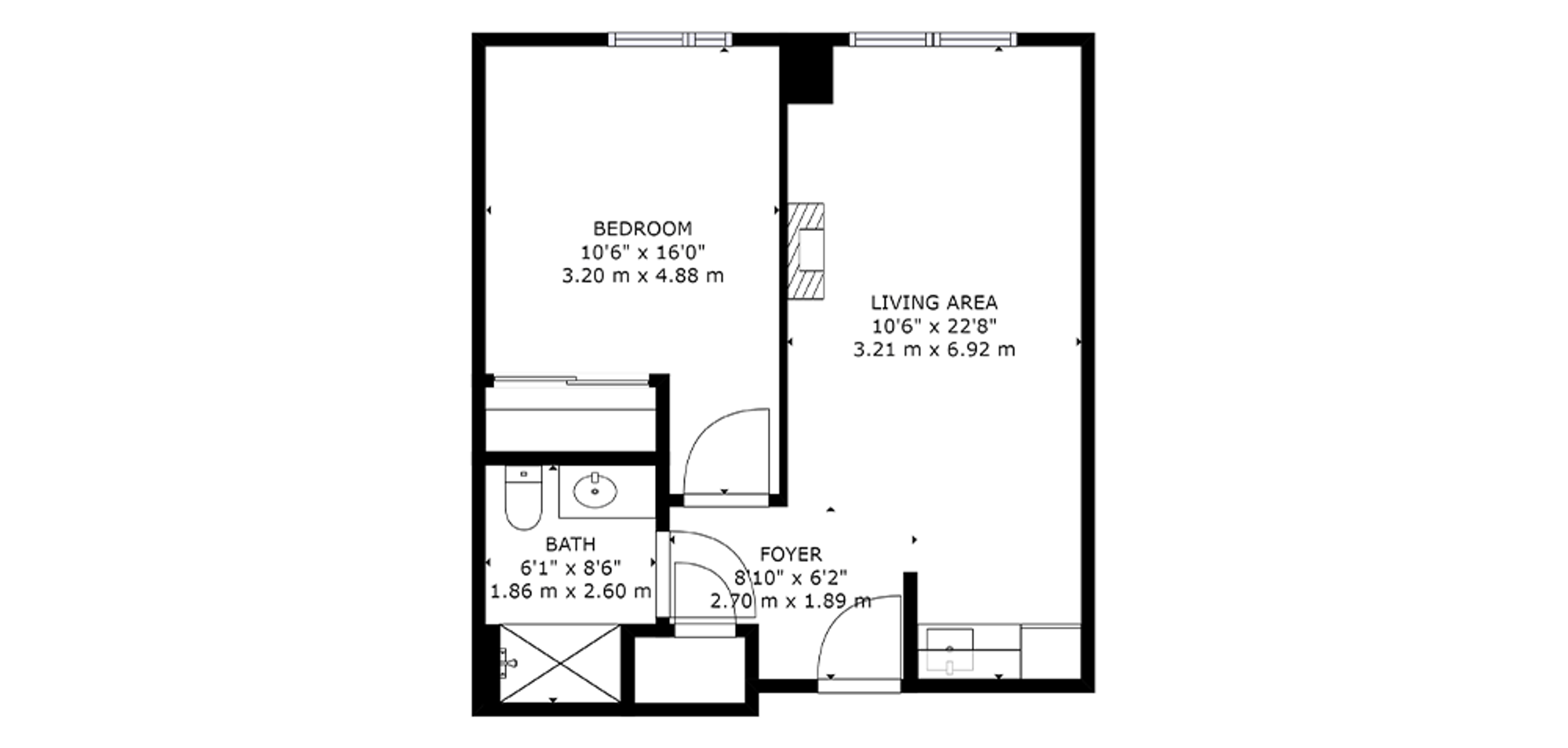 Greenway Sample 1 Bedroom Plan