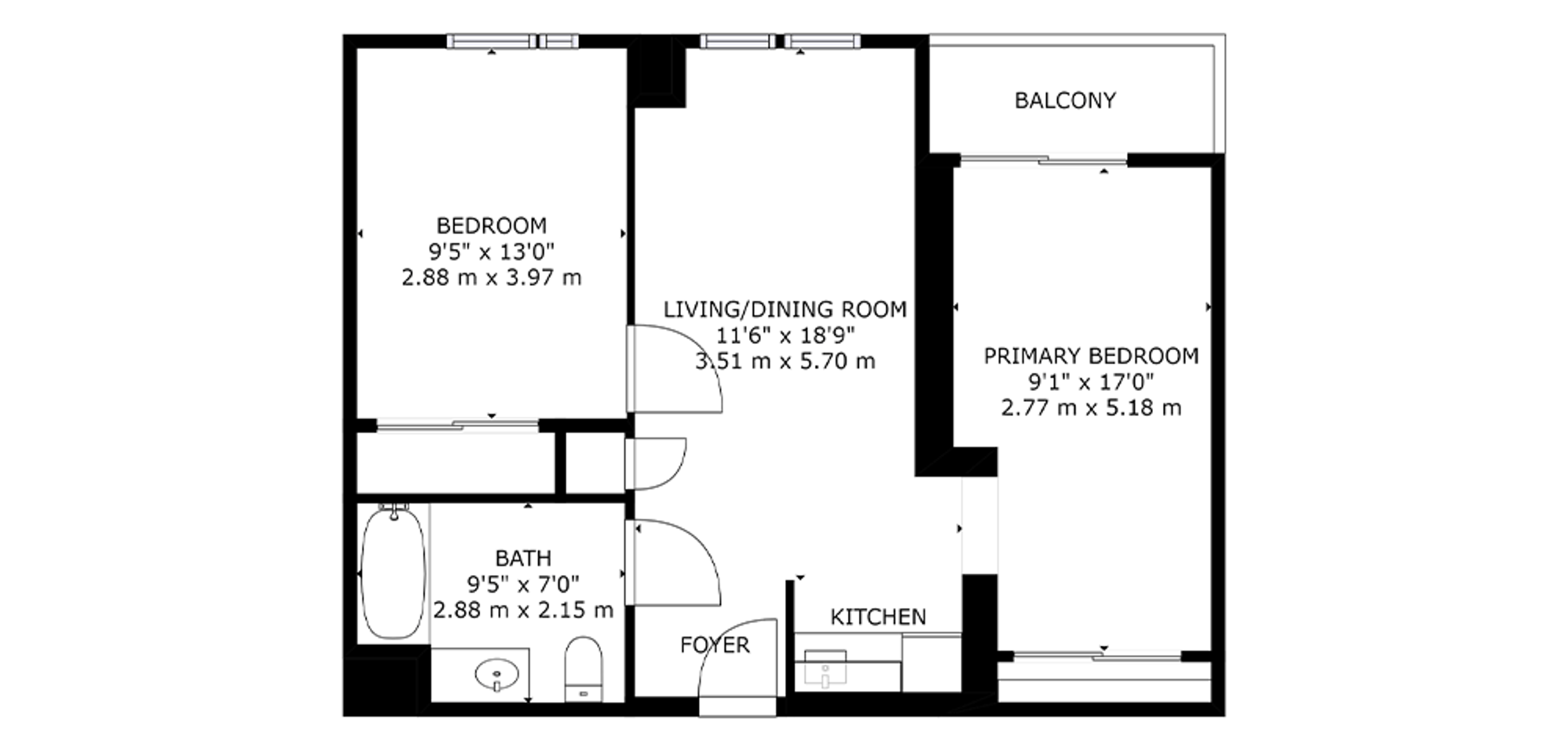 Greenway Sample 2 Bedroom Plan