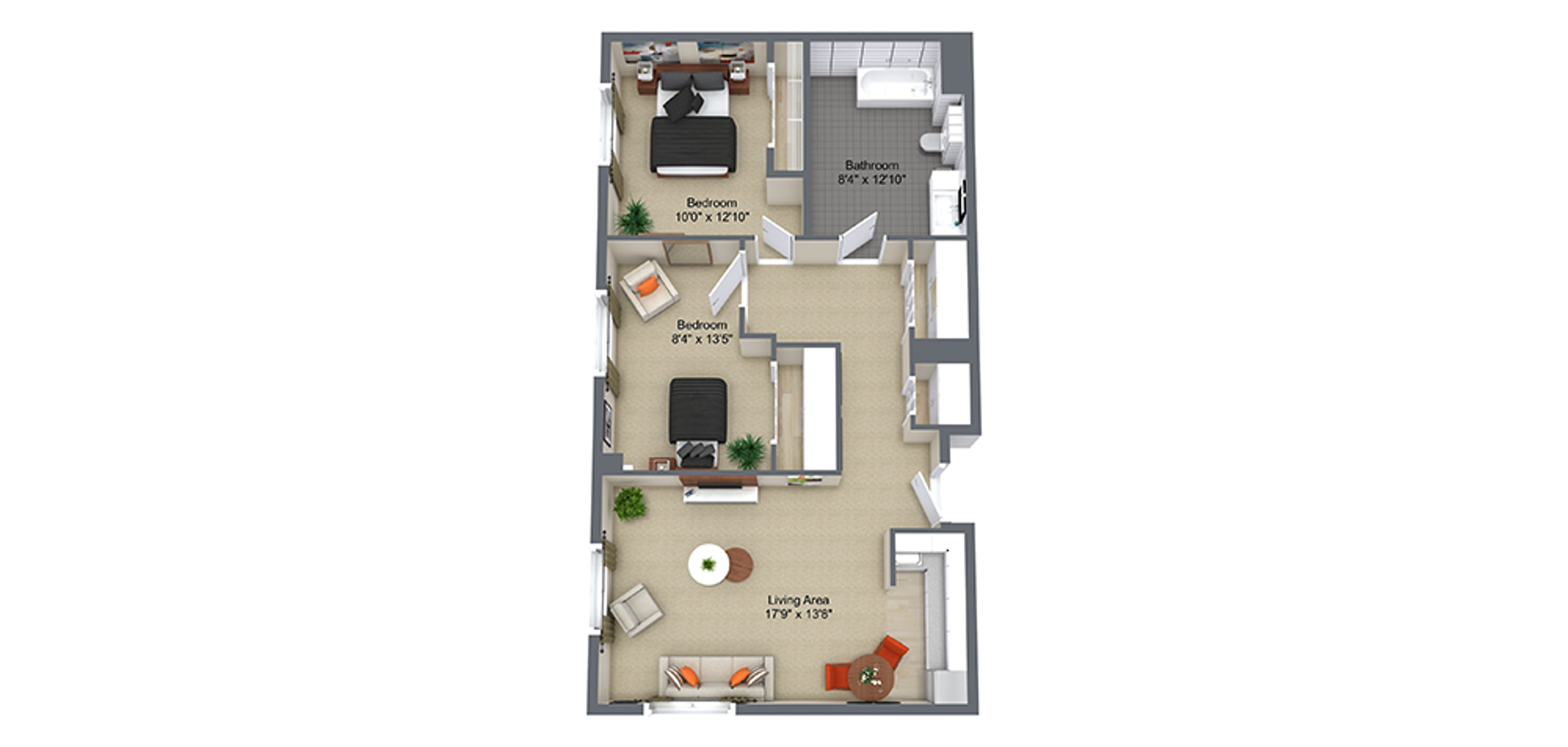 The Franklin Sample 2 Bedroom Plan