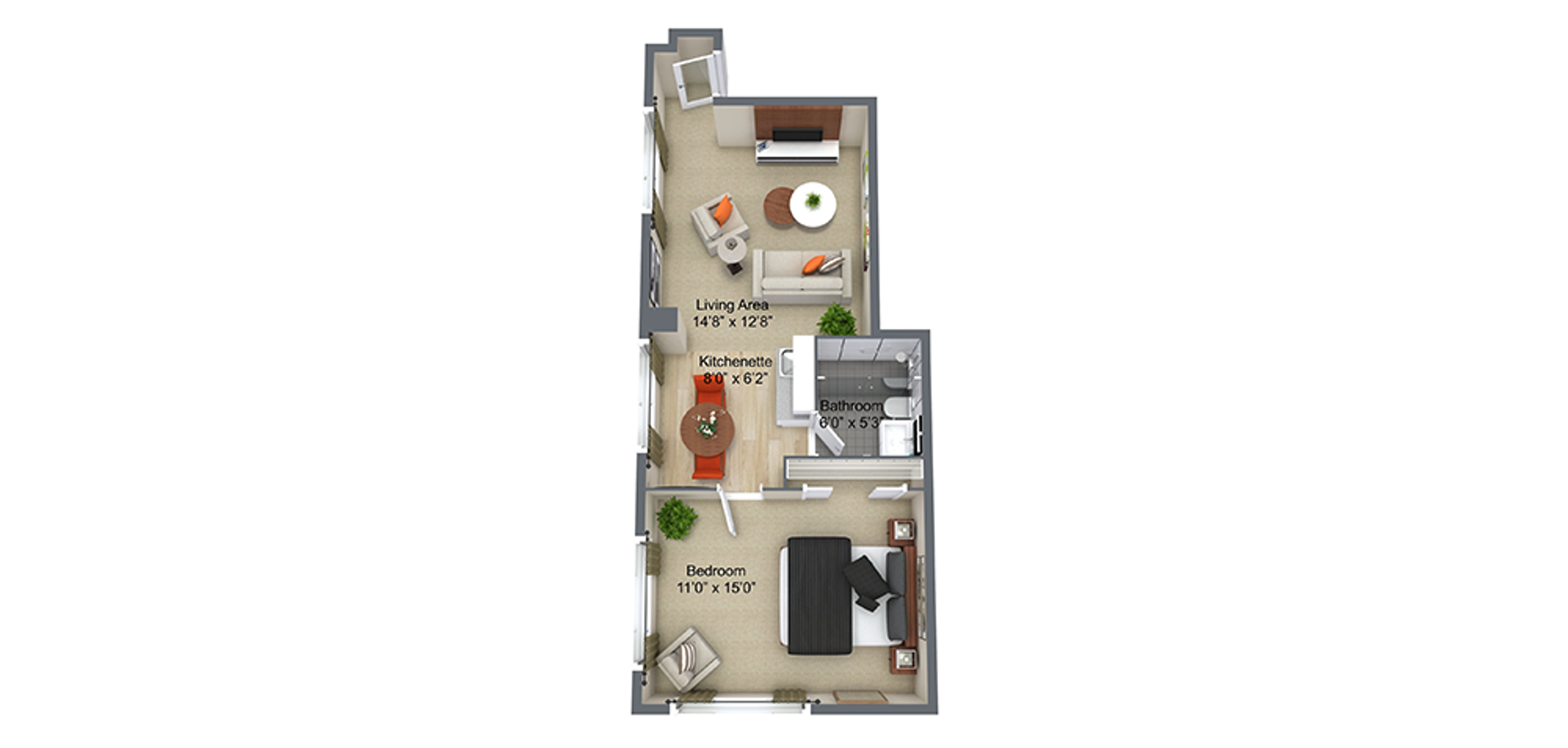 St. Lawrence Place Sample 1 Bedroom Plan