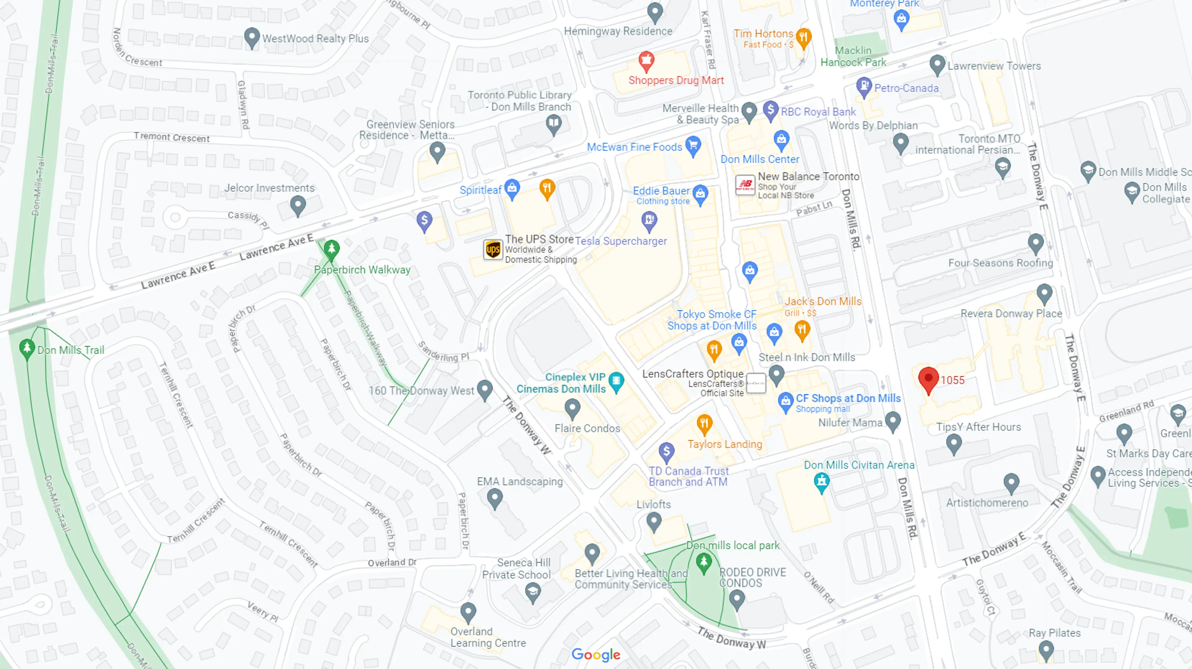 Don Mills Seniors' Apartments Map