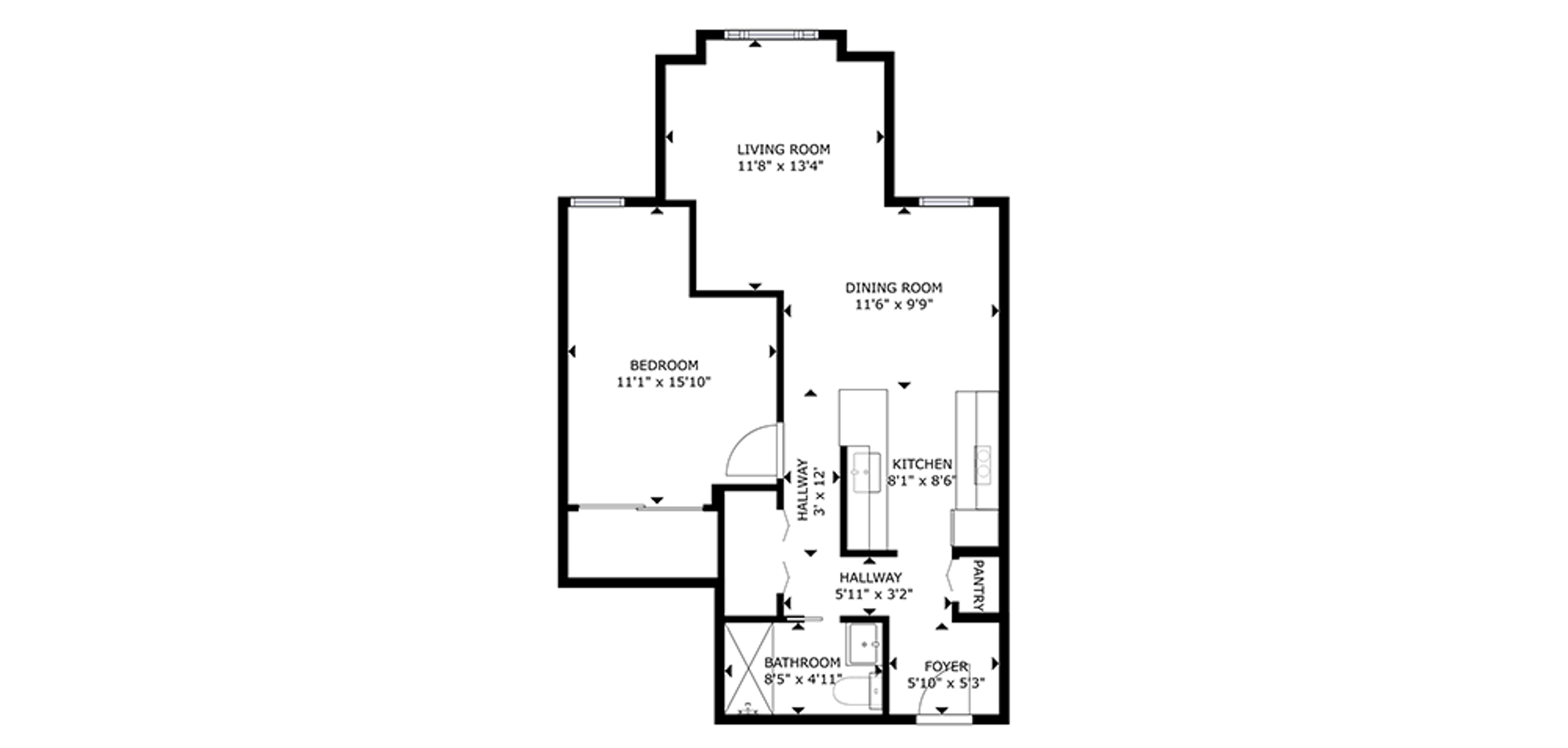 Hollyburn House Sample 1 Bedroom Plan E