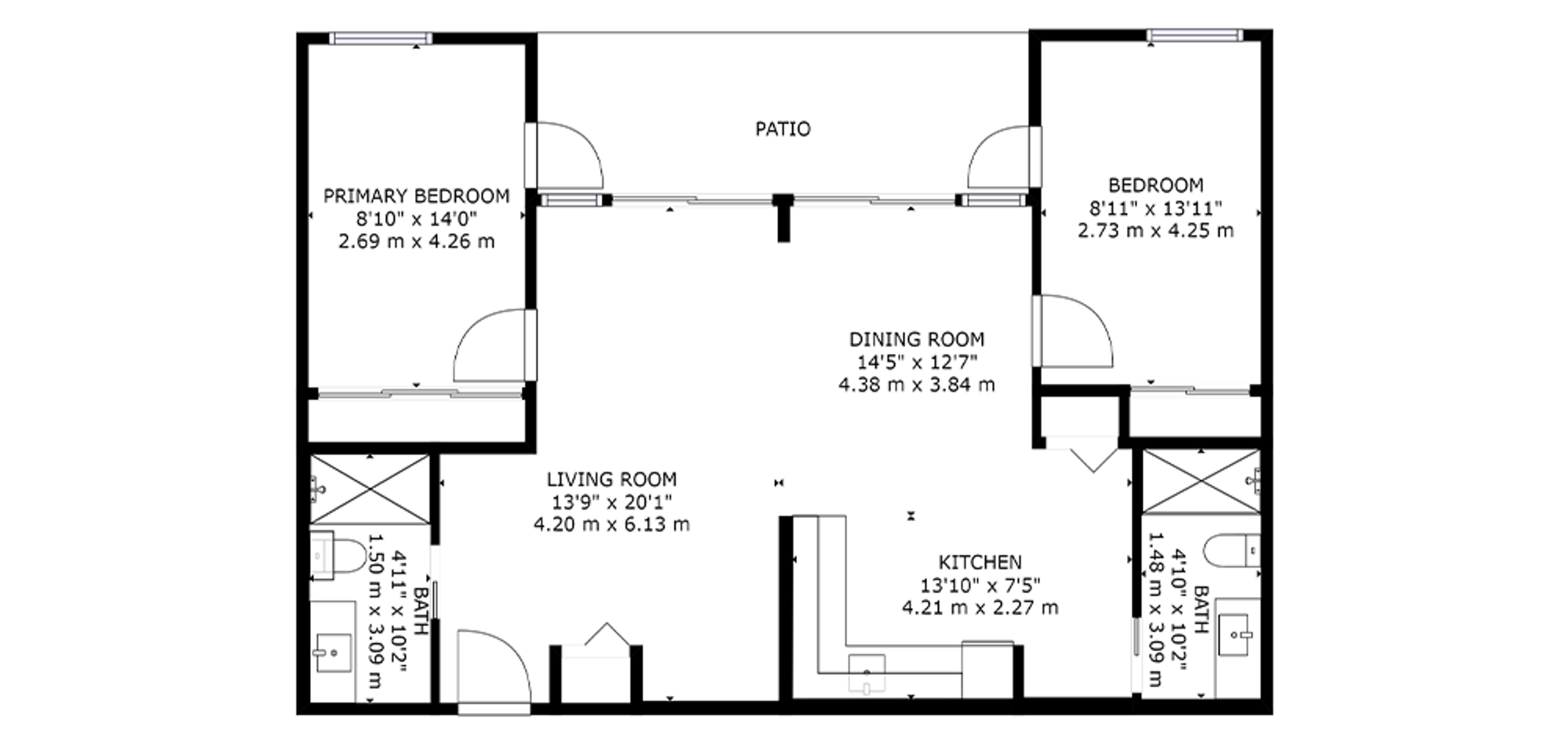 Crofton Manor Sample 2 Bedroom Plan