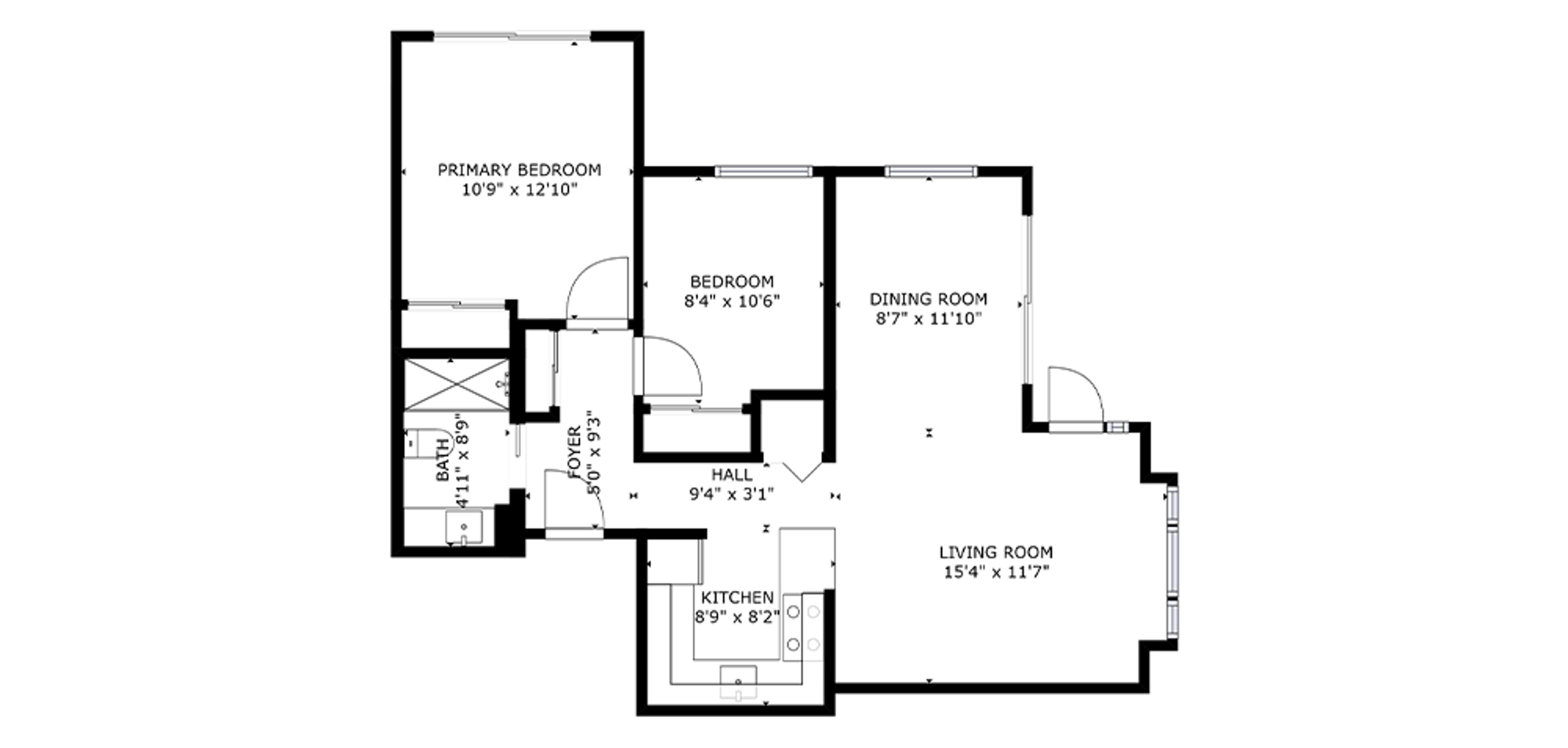 Hollyburn House Sample 2 Bedroom Plan