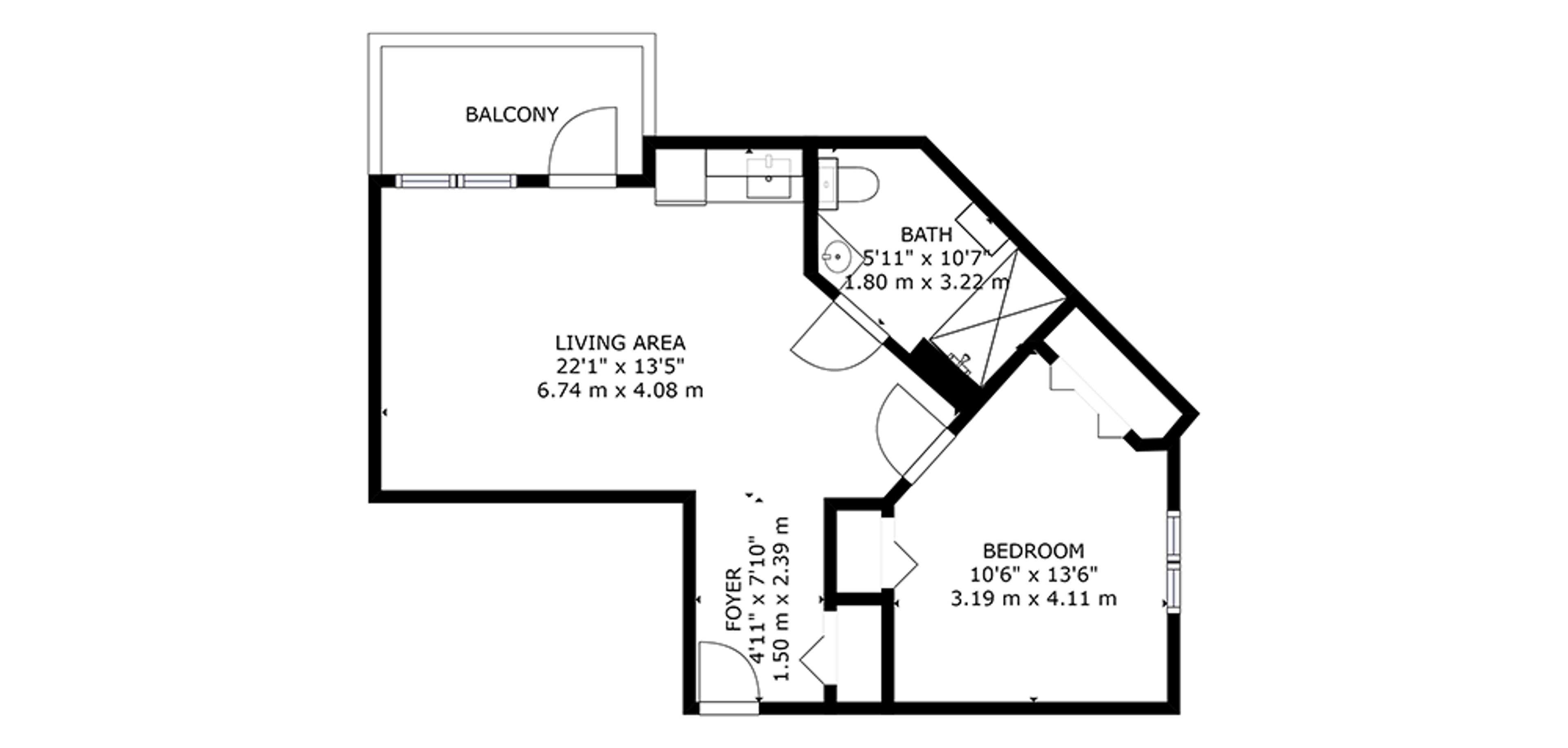 Marian Chateau Sample 1 Bedroom Plan A