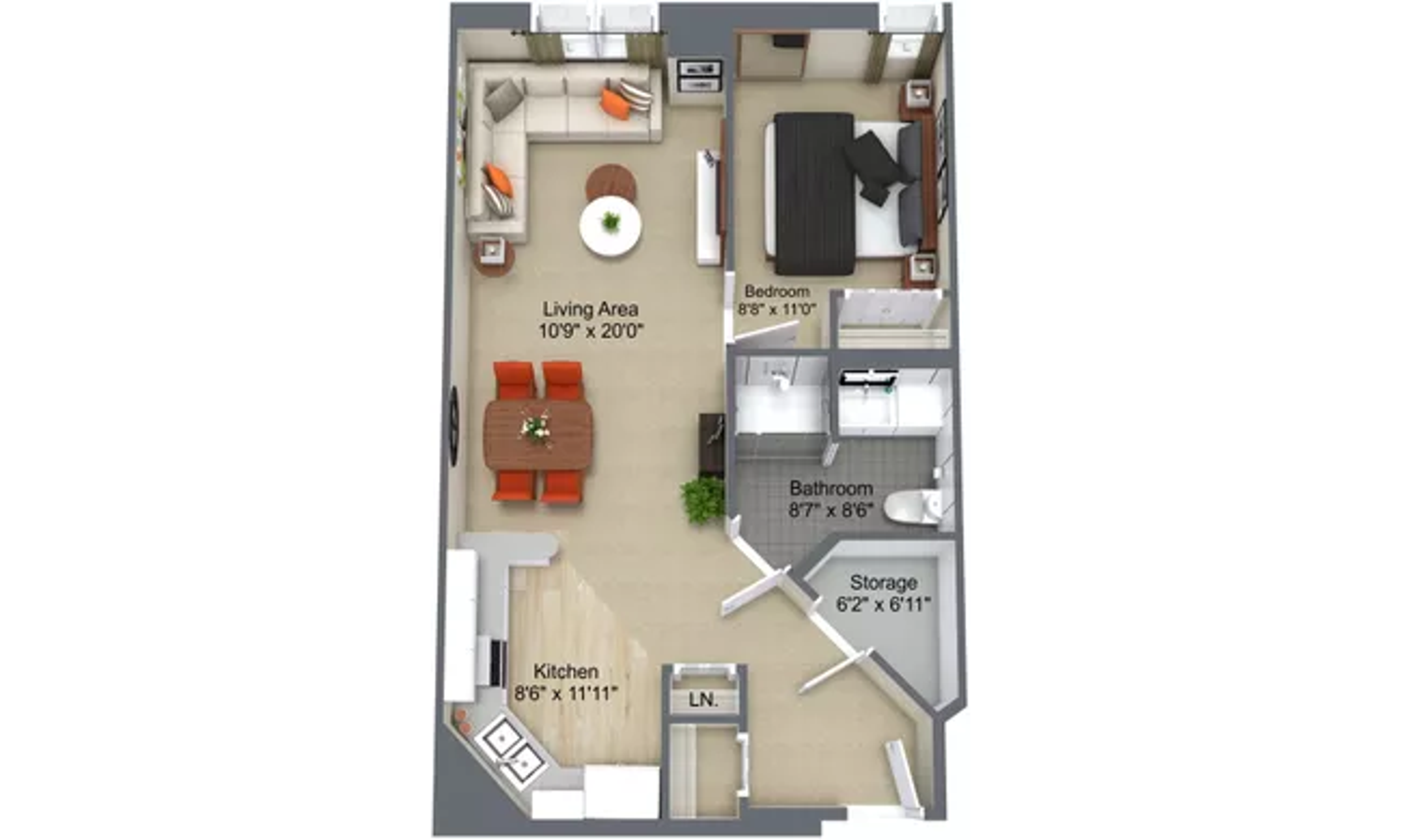 Churchill Sample 1 Bedroom Plan