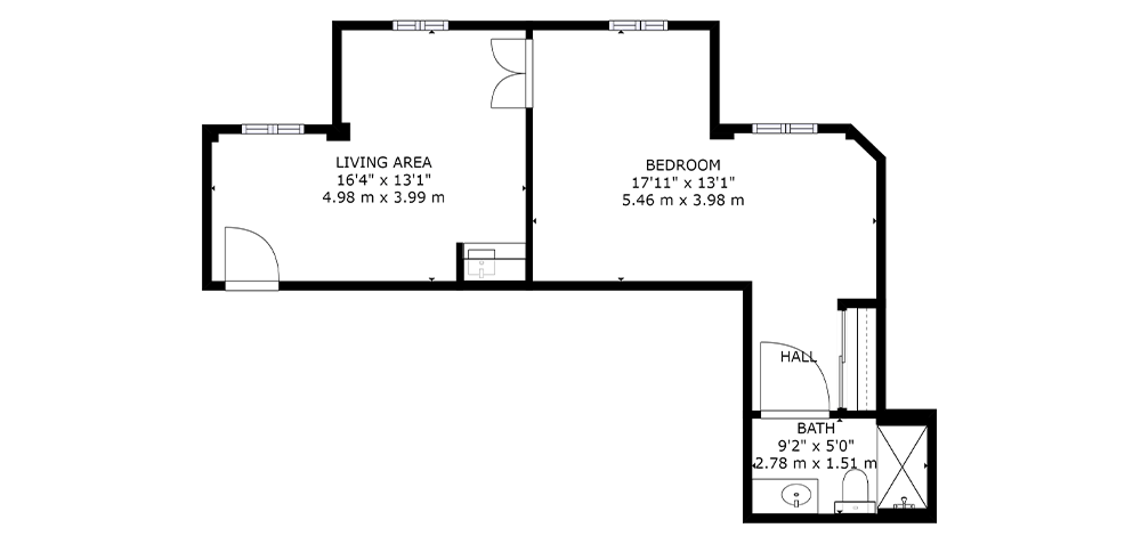 Colonel By Sample 1 Bedroom Plan