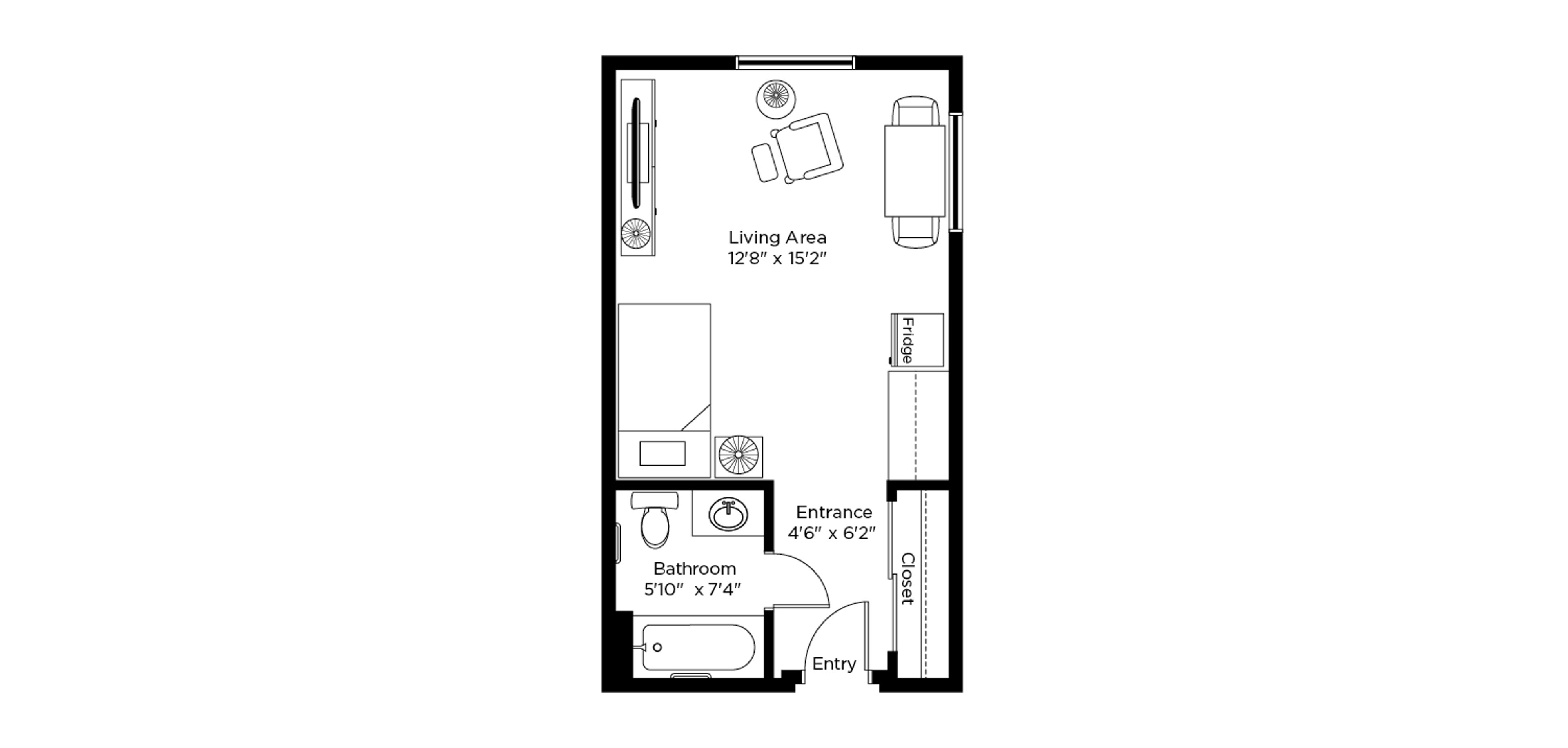 Sample Studio Floor Plan, Venvi Heritage Manor