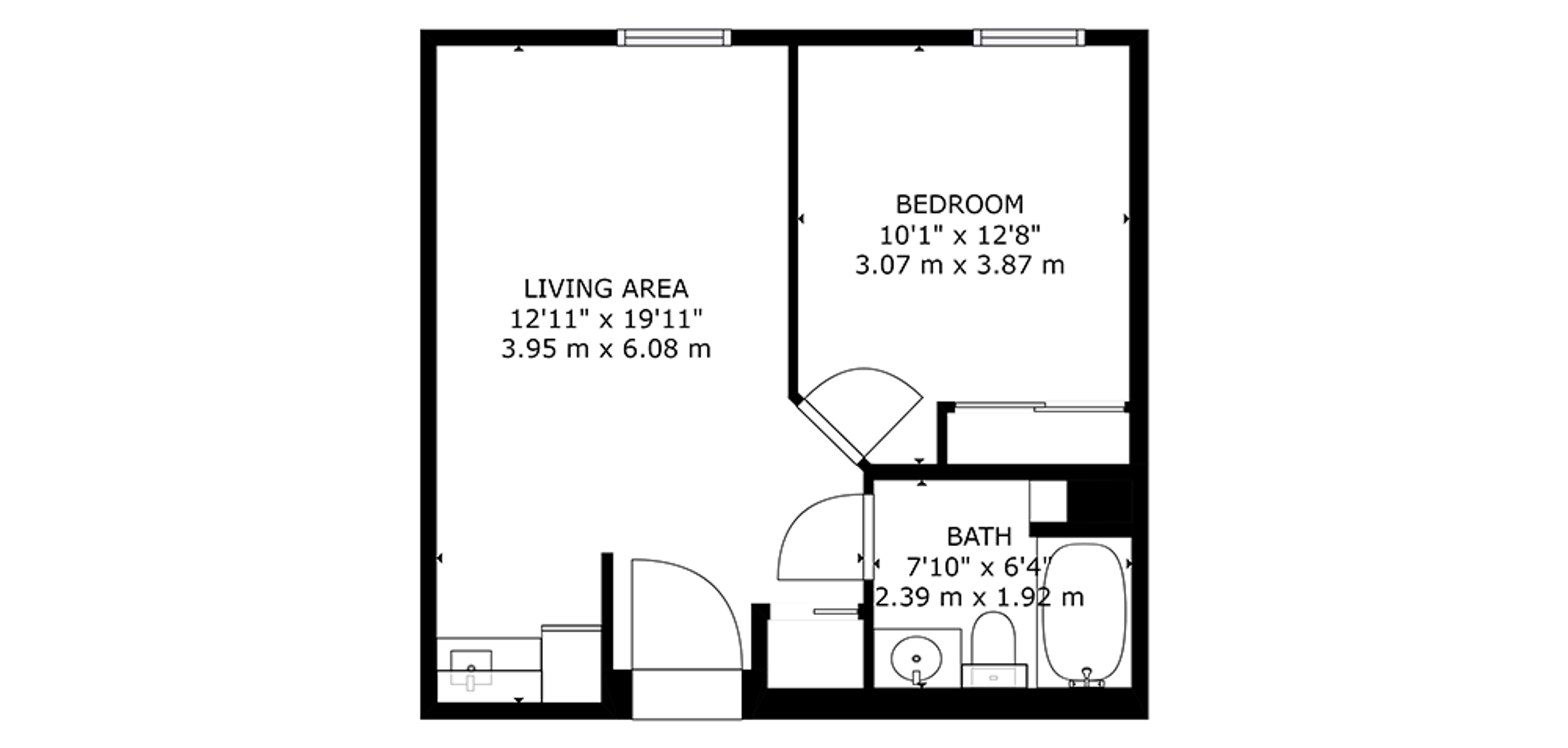 Briarfield Gardens Sample 1 Bedroom Plan