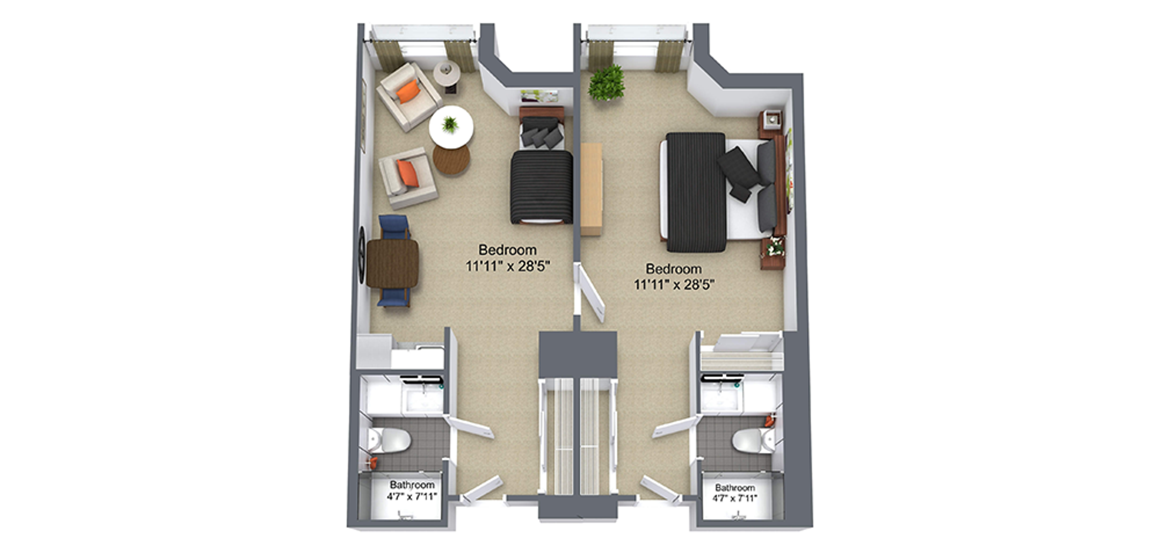 Churchill Place Sample 2 Bedroom Plan