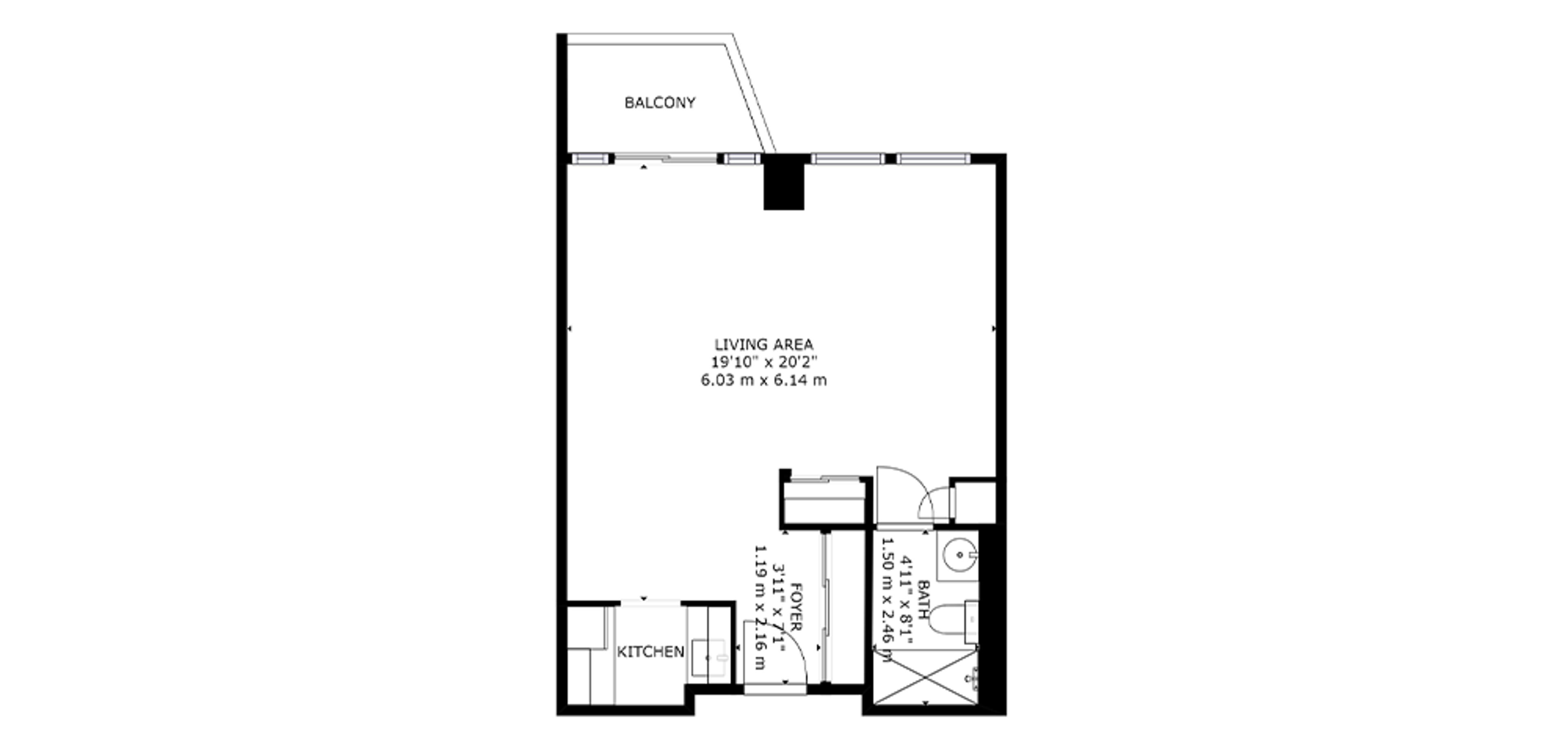 King Gardens Sample Studio Plan B