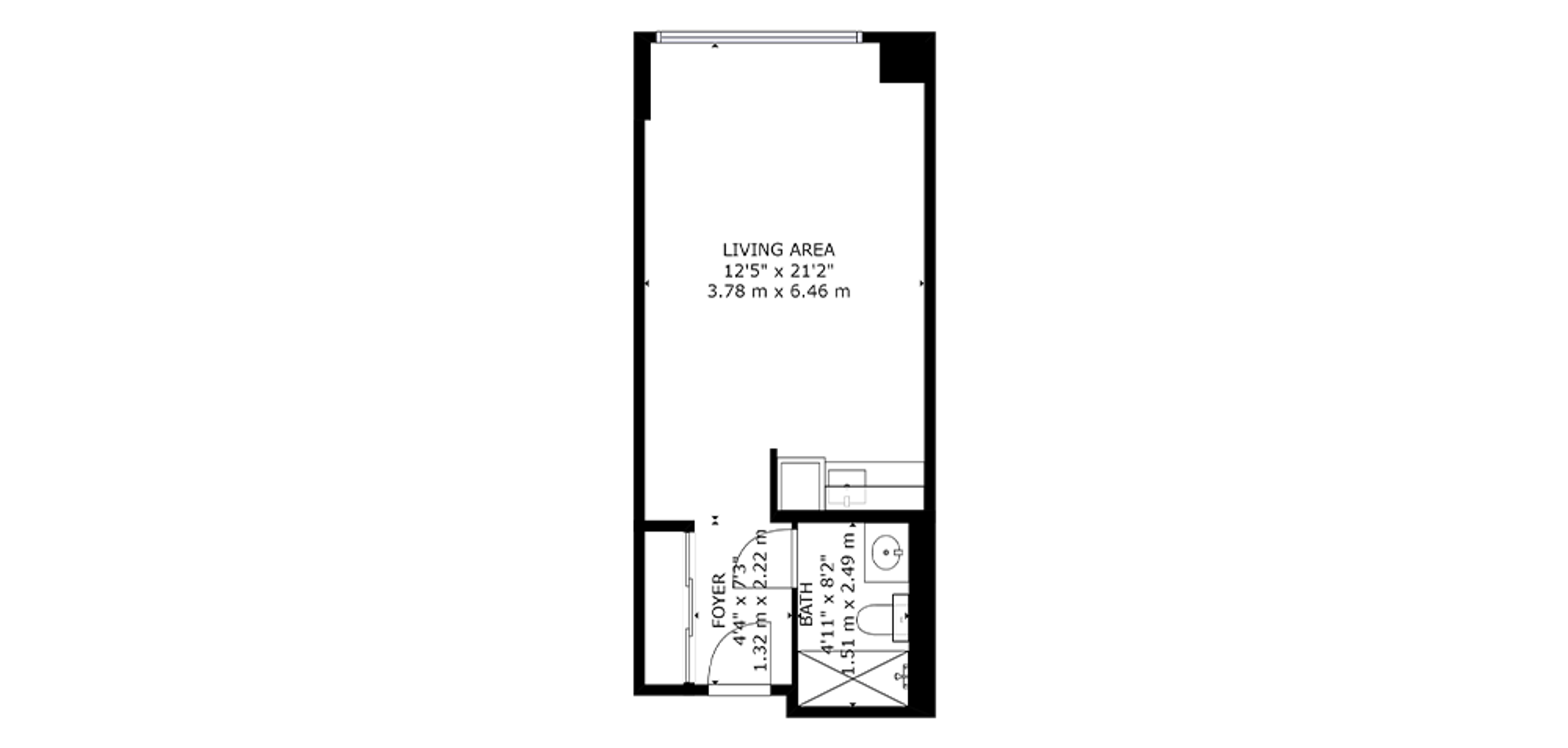 King Gardens Sample Studio Plan A