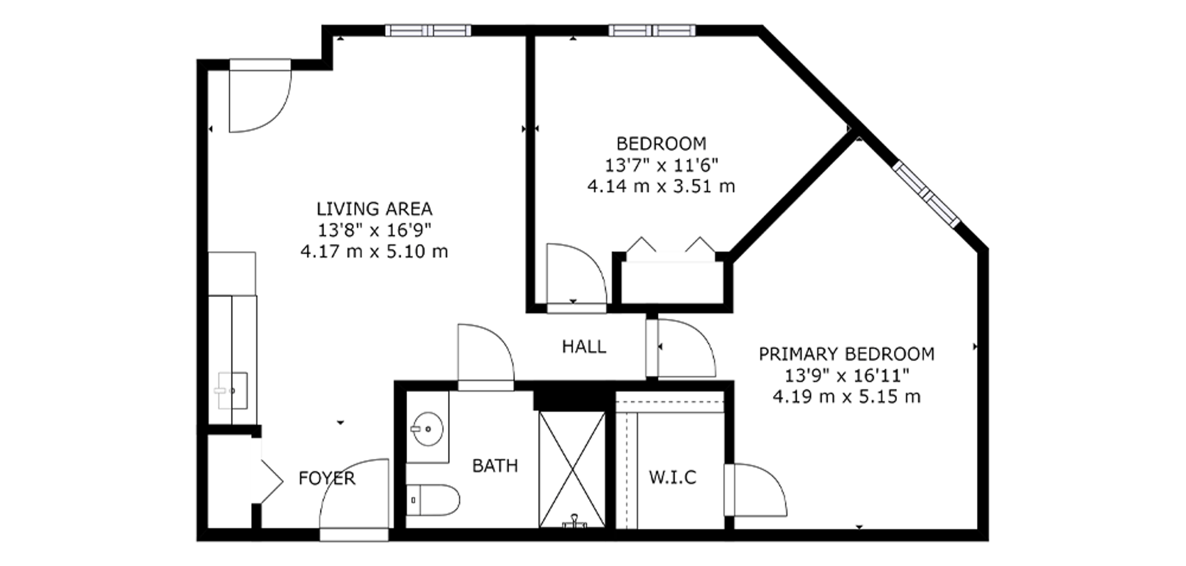 Marian Chateau Sample 2 Bedroom Plan