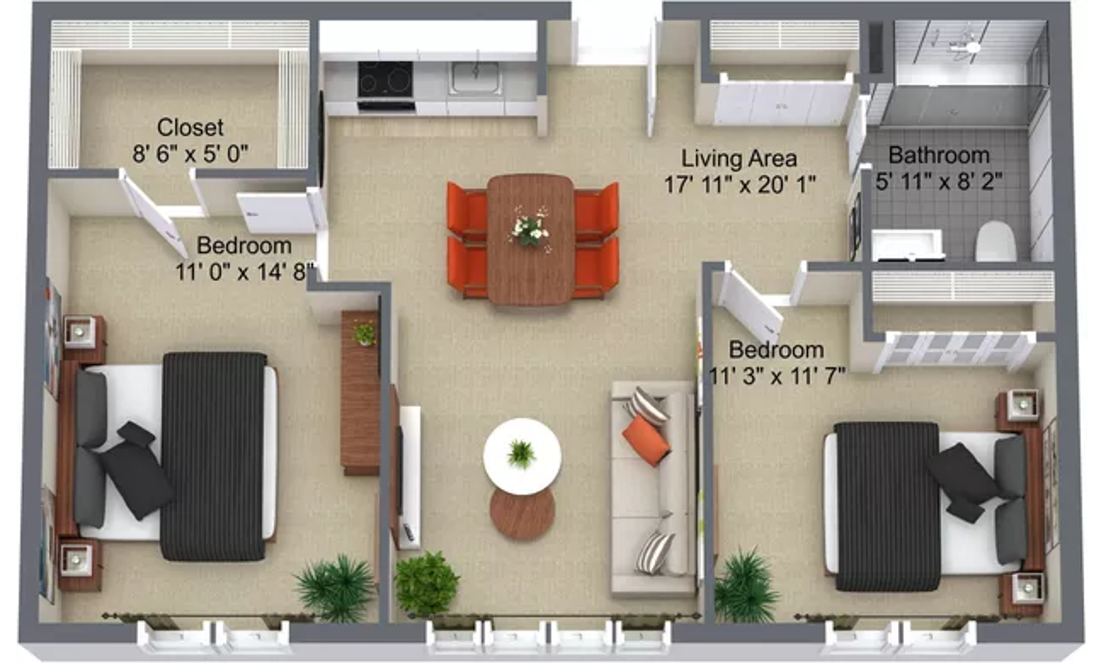 Bentley Yorkton Sample 2 Bedroom Plan