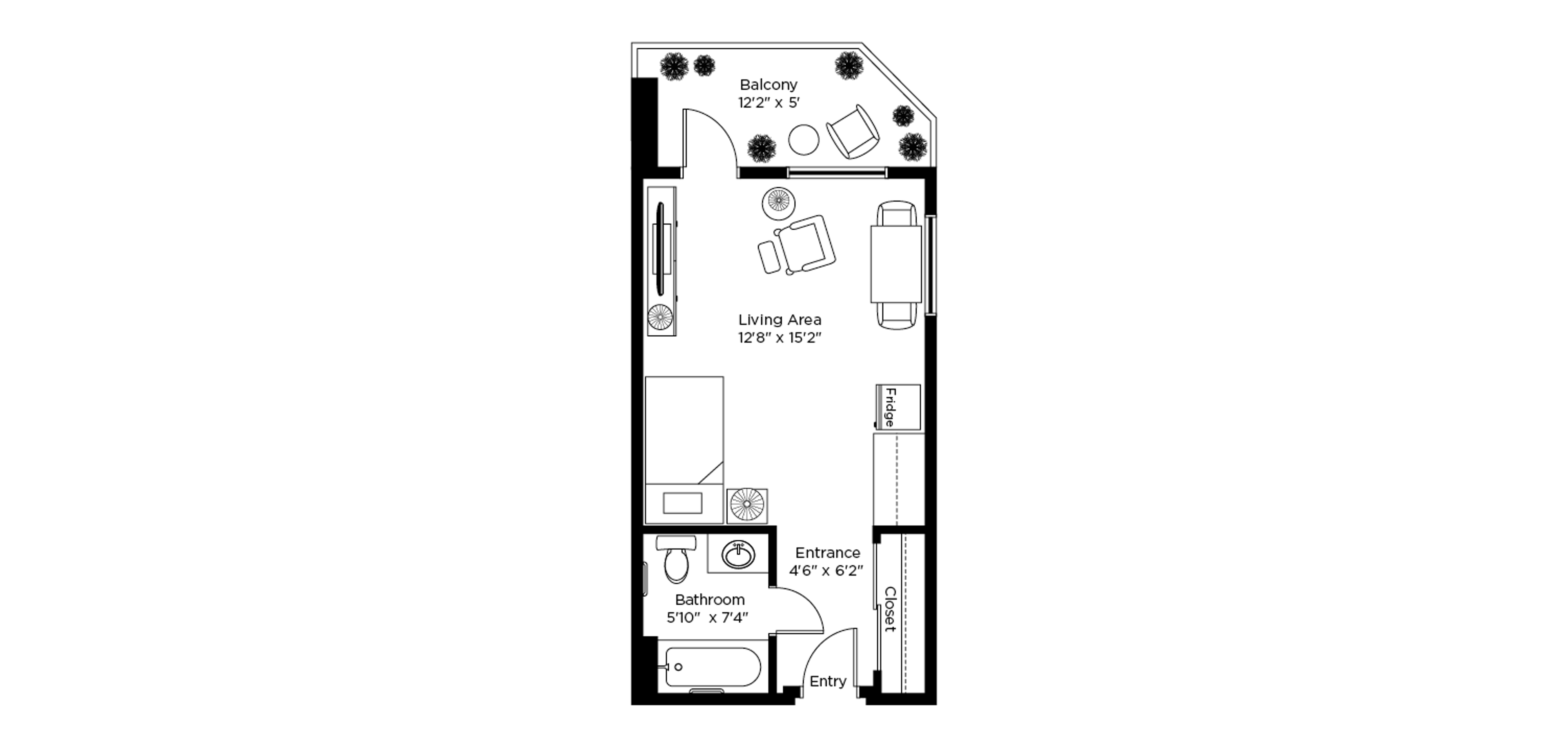 Sample Studio Floor Plan, Venvi Heritage Manor