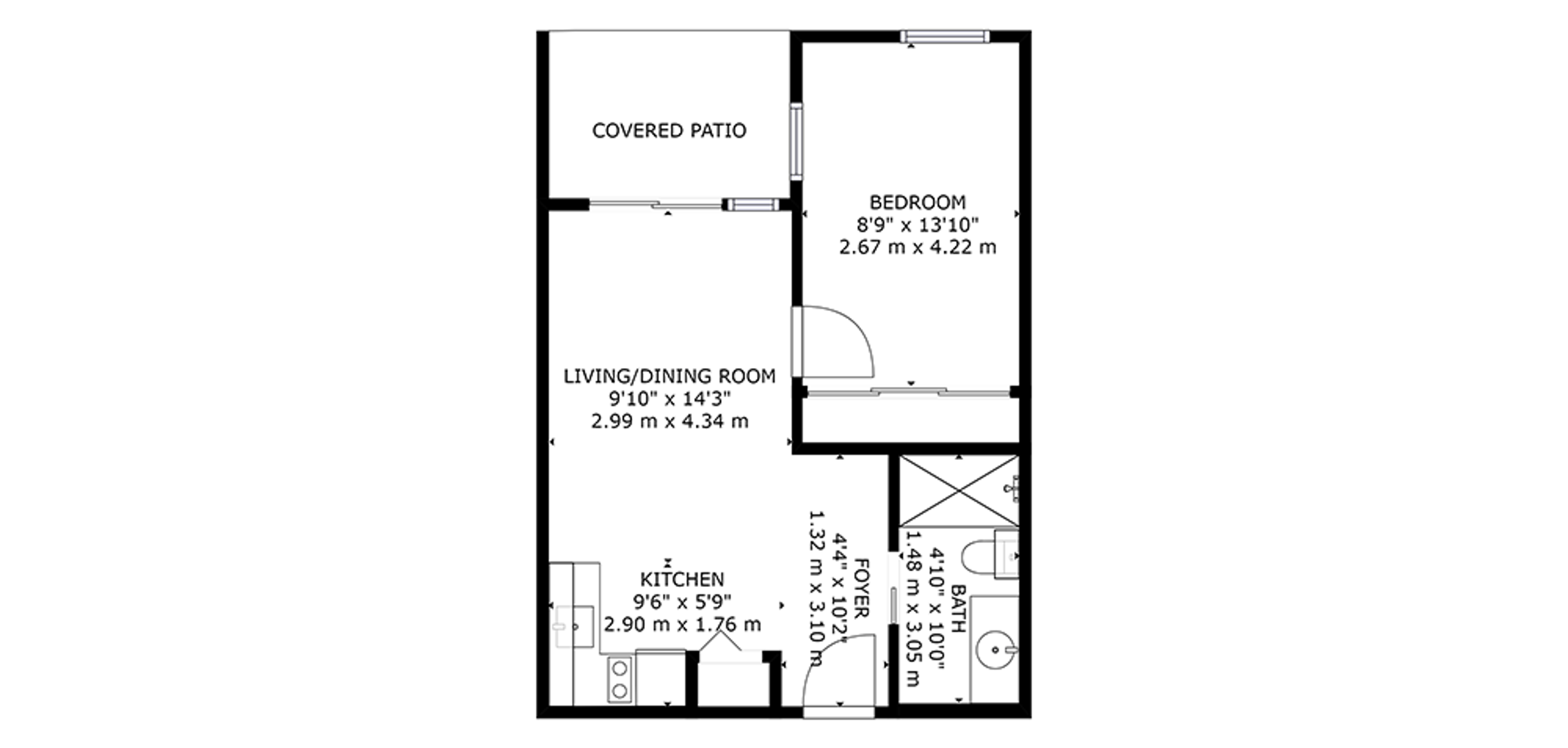 Crofton Manor Sample 1 Bedroom Plan B