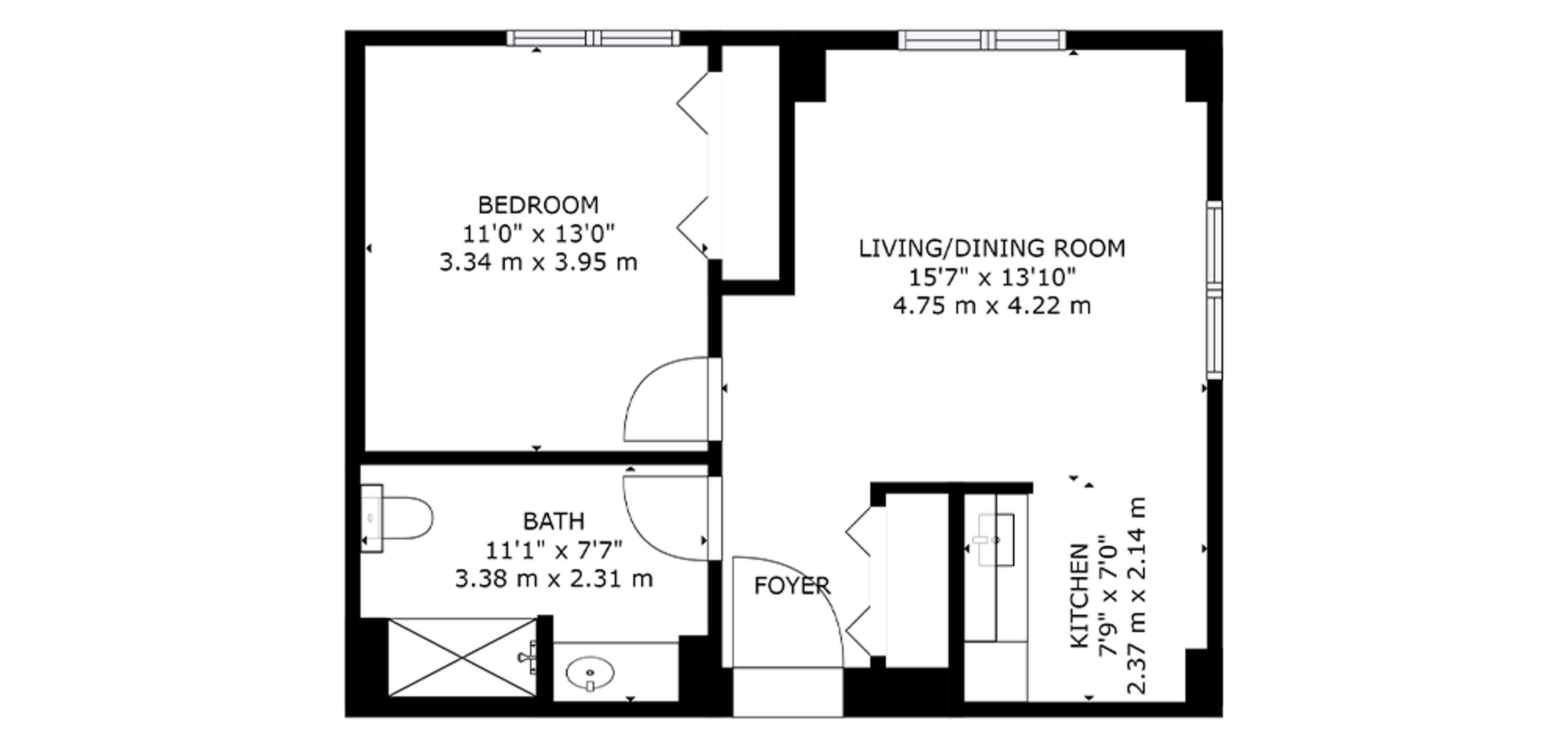 The Franklin Sample 1 Bedroom Featured Suite 2