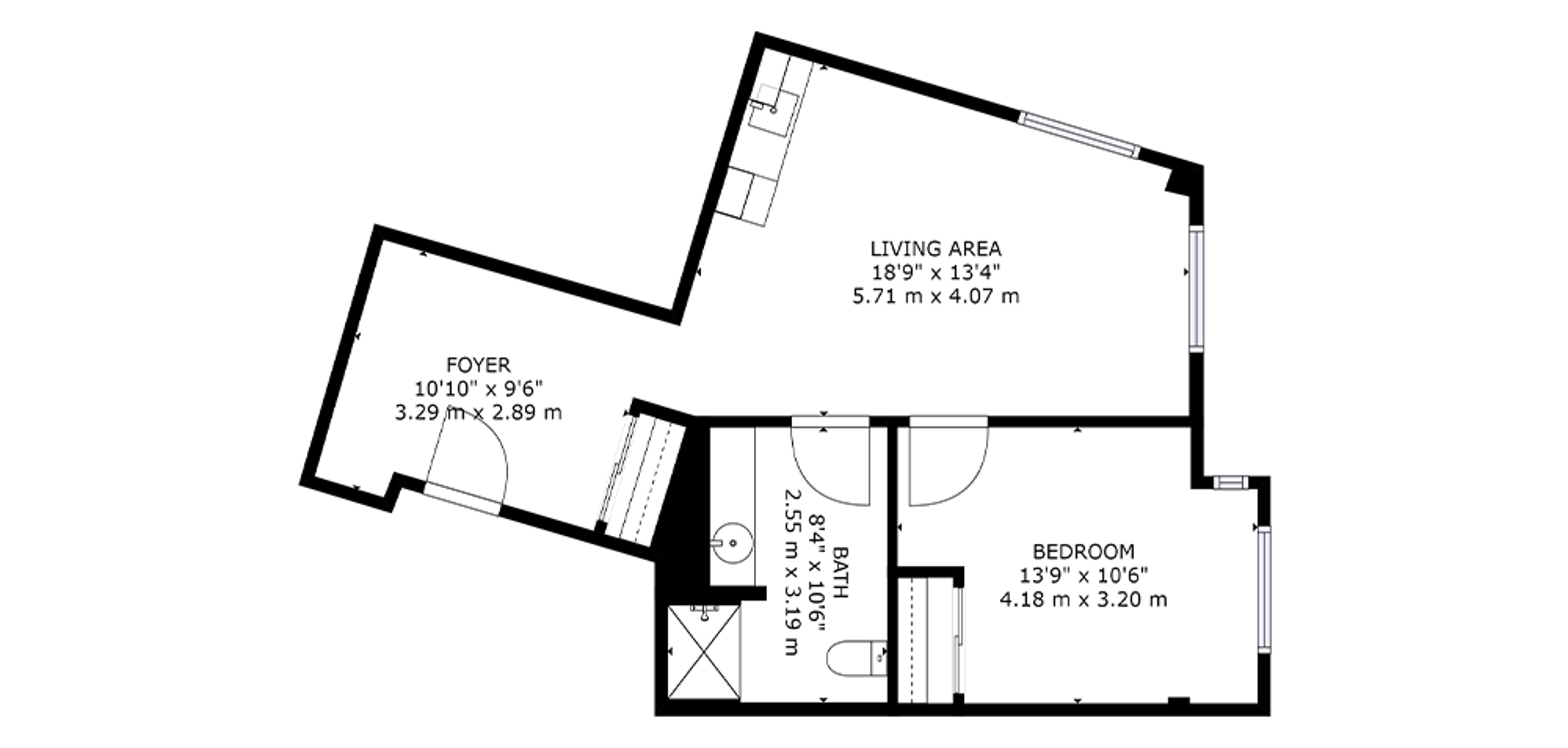 River Ridge Sample 1 Bedroom Plan B