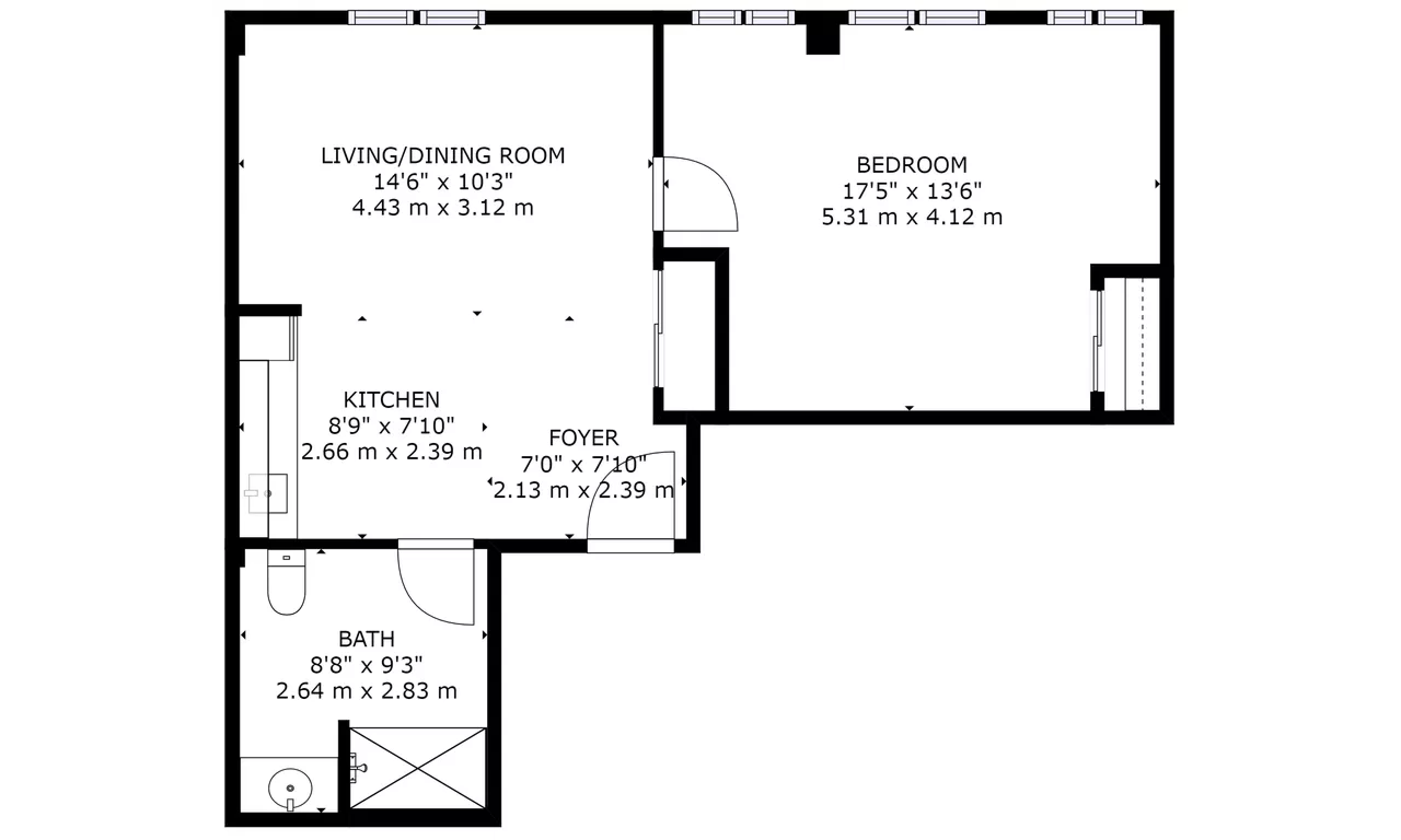 Renaissance Sample 1 Bedroom Plan B