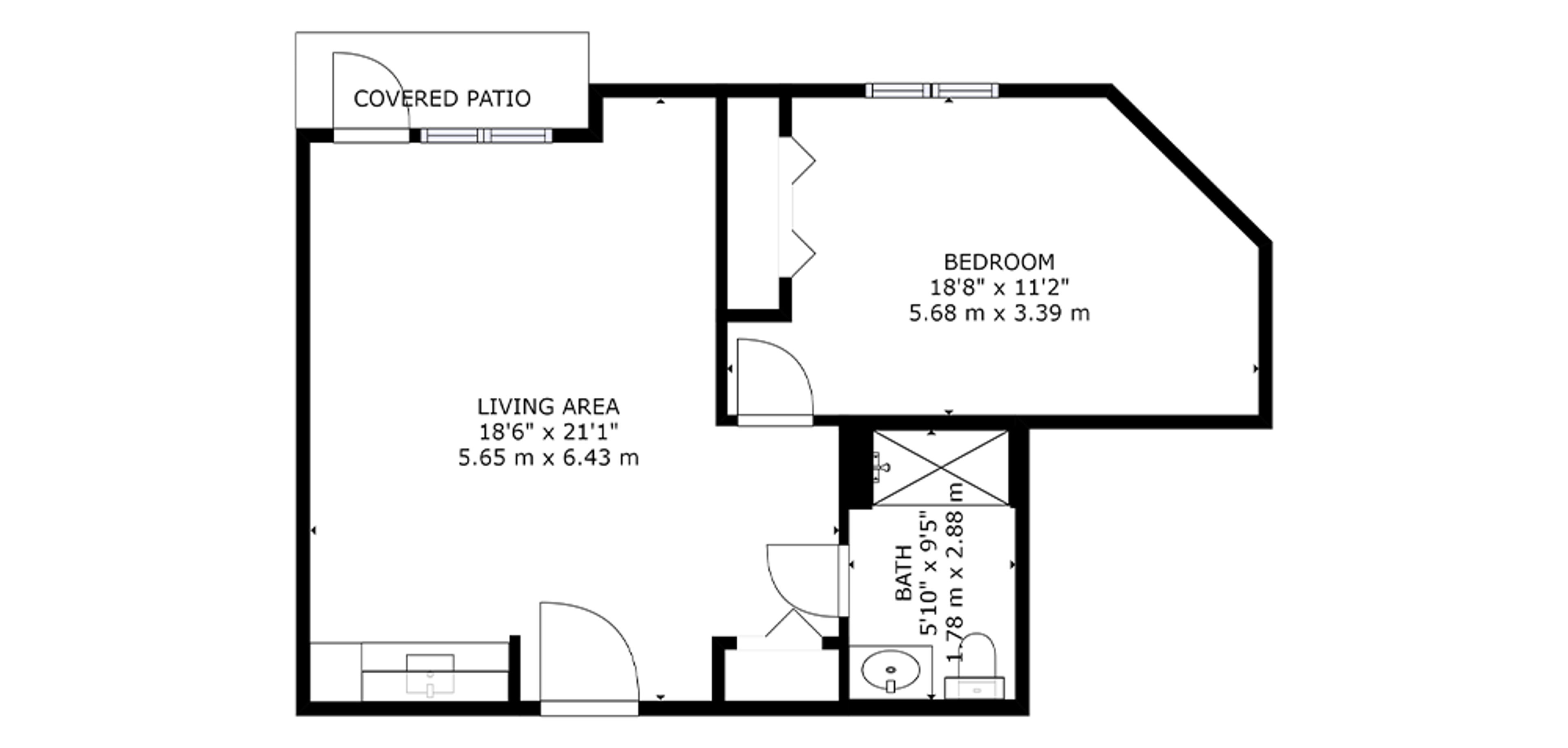 Marian Chateau Sample 1 Bedroom Plan F