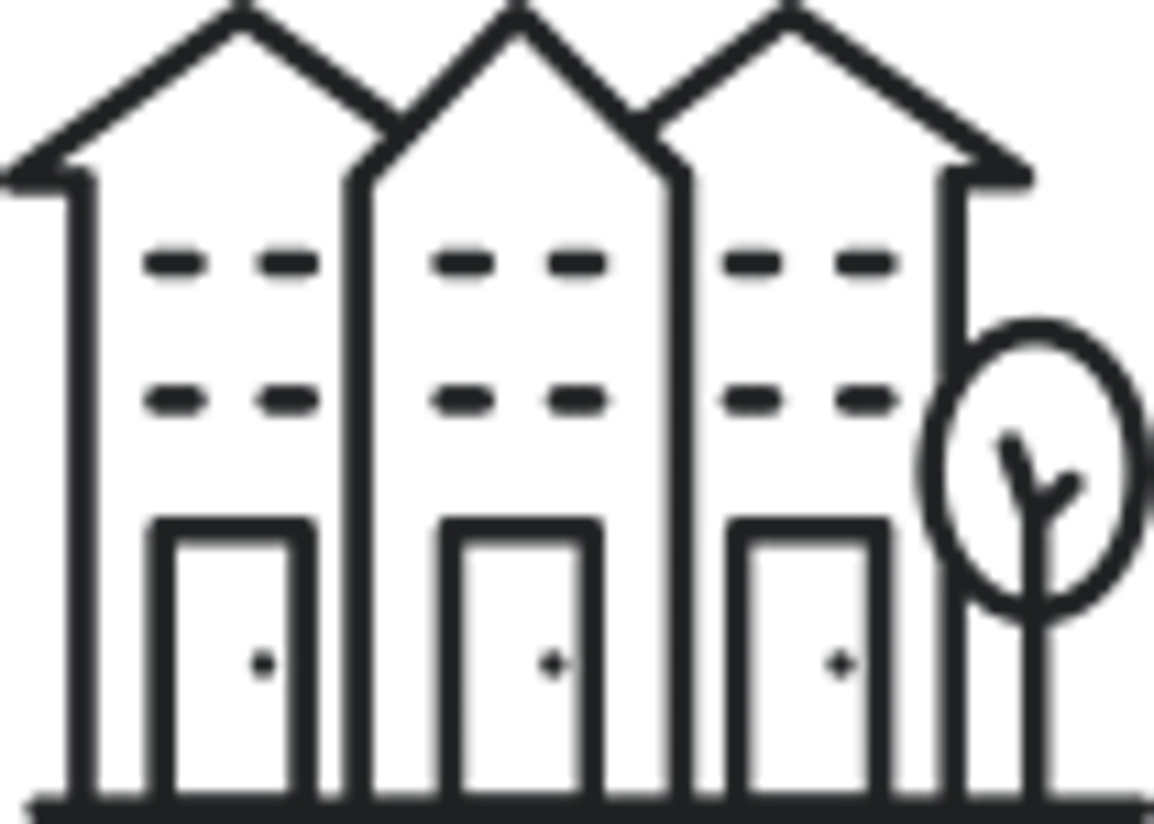 icon showing a line drawing of townhomes