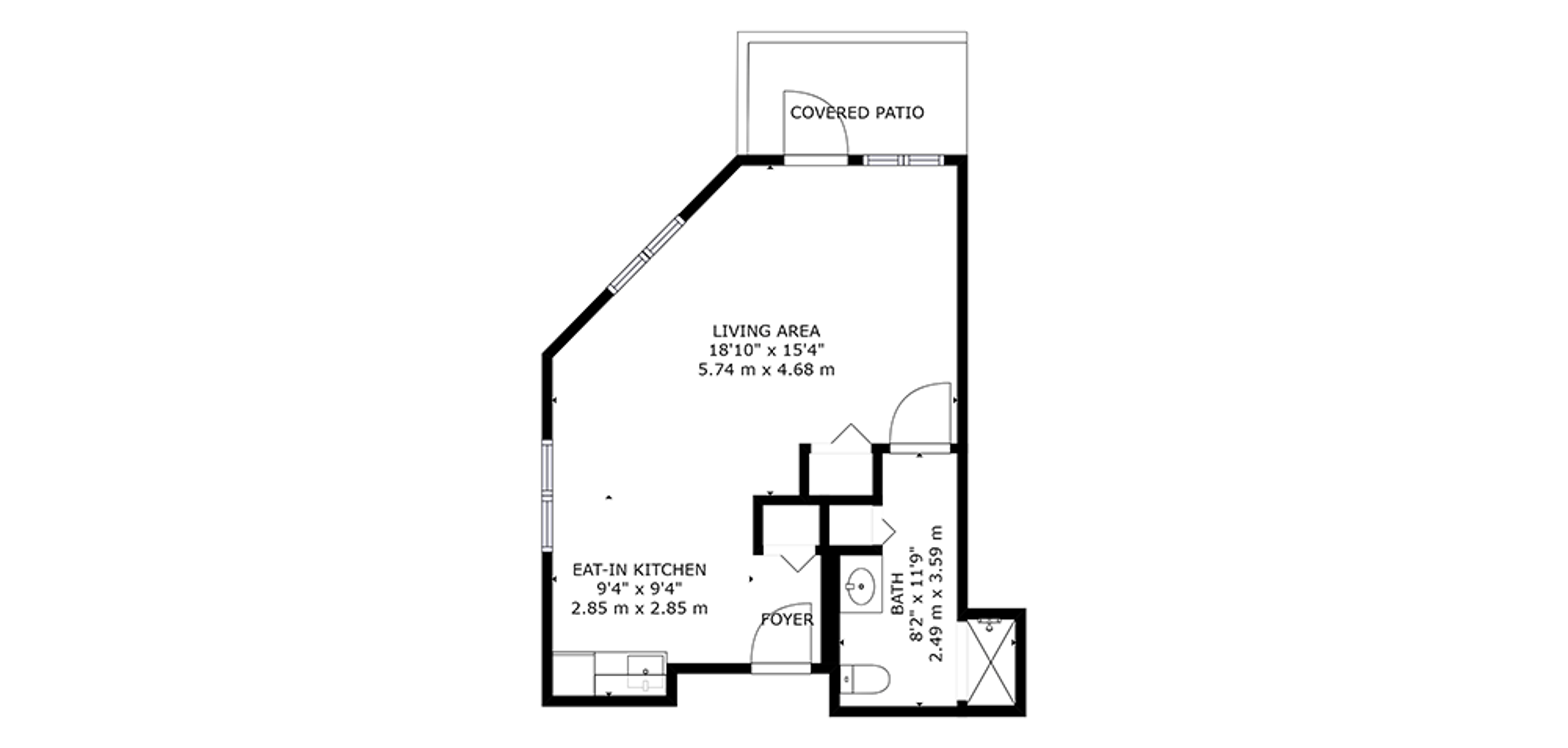 The Bentley Saskatoon Sample Studio Plan C