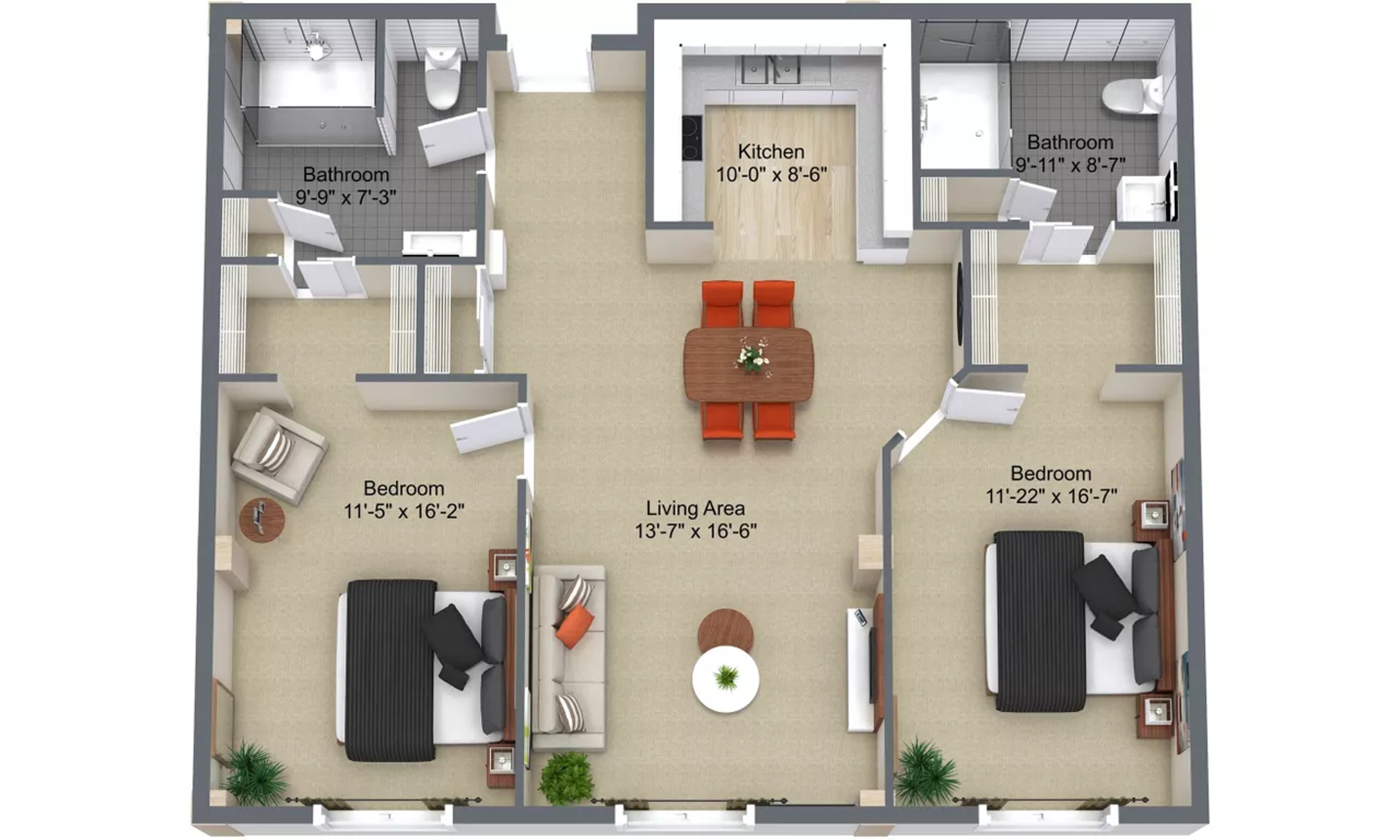 Renaissance Sample 2 Bedroom Plan