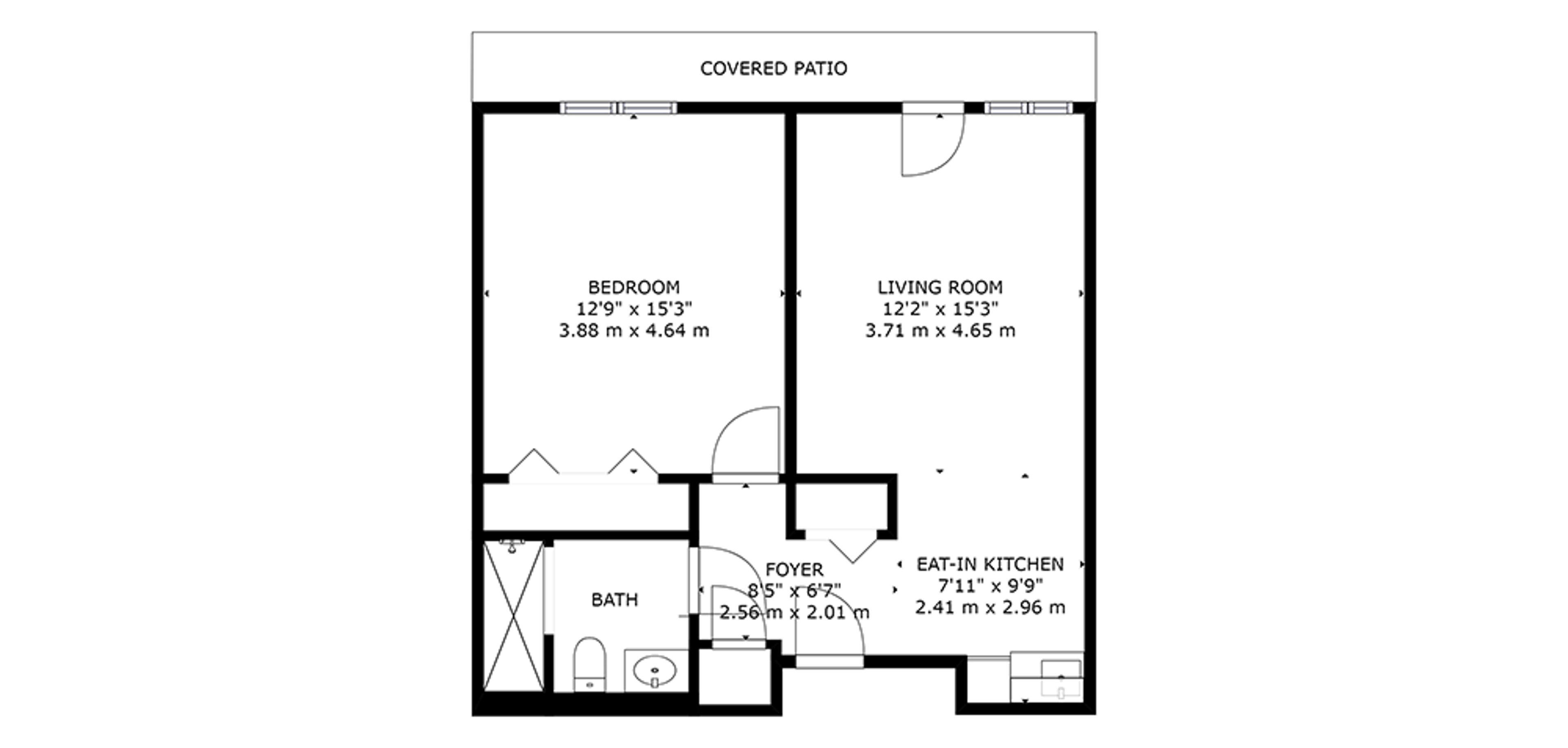 The Bentley Saskatoon Sample 1 Bedroom Plan A