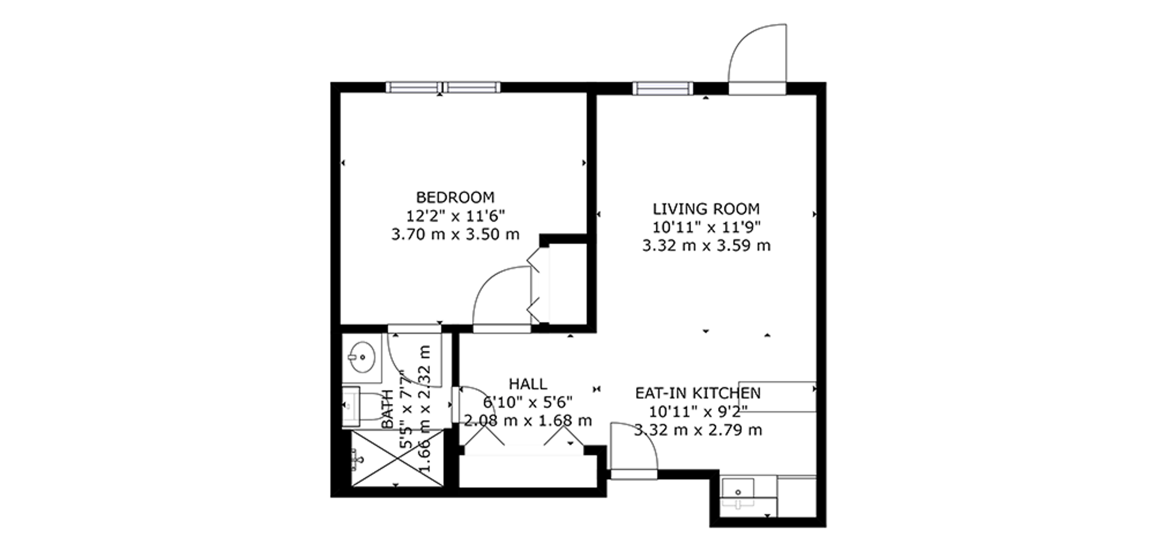 The Bentley Hillsdale Sample 1 Bedroom Plan A Image