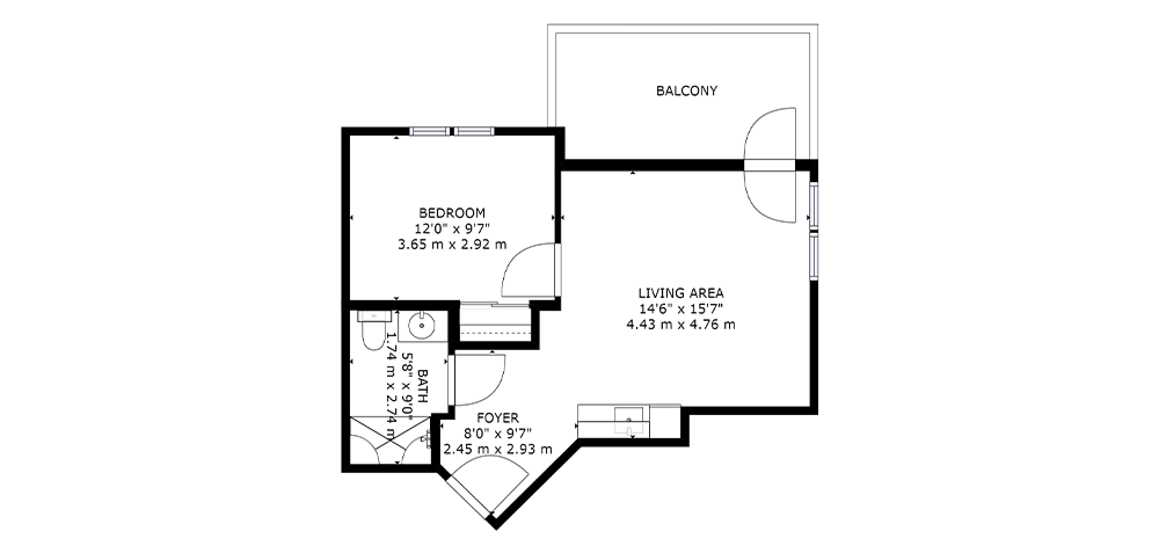 The Edgemont Sample 1 Bedroom Plan D