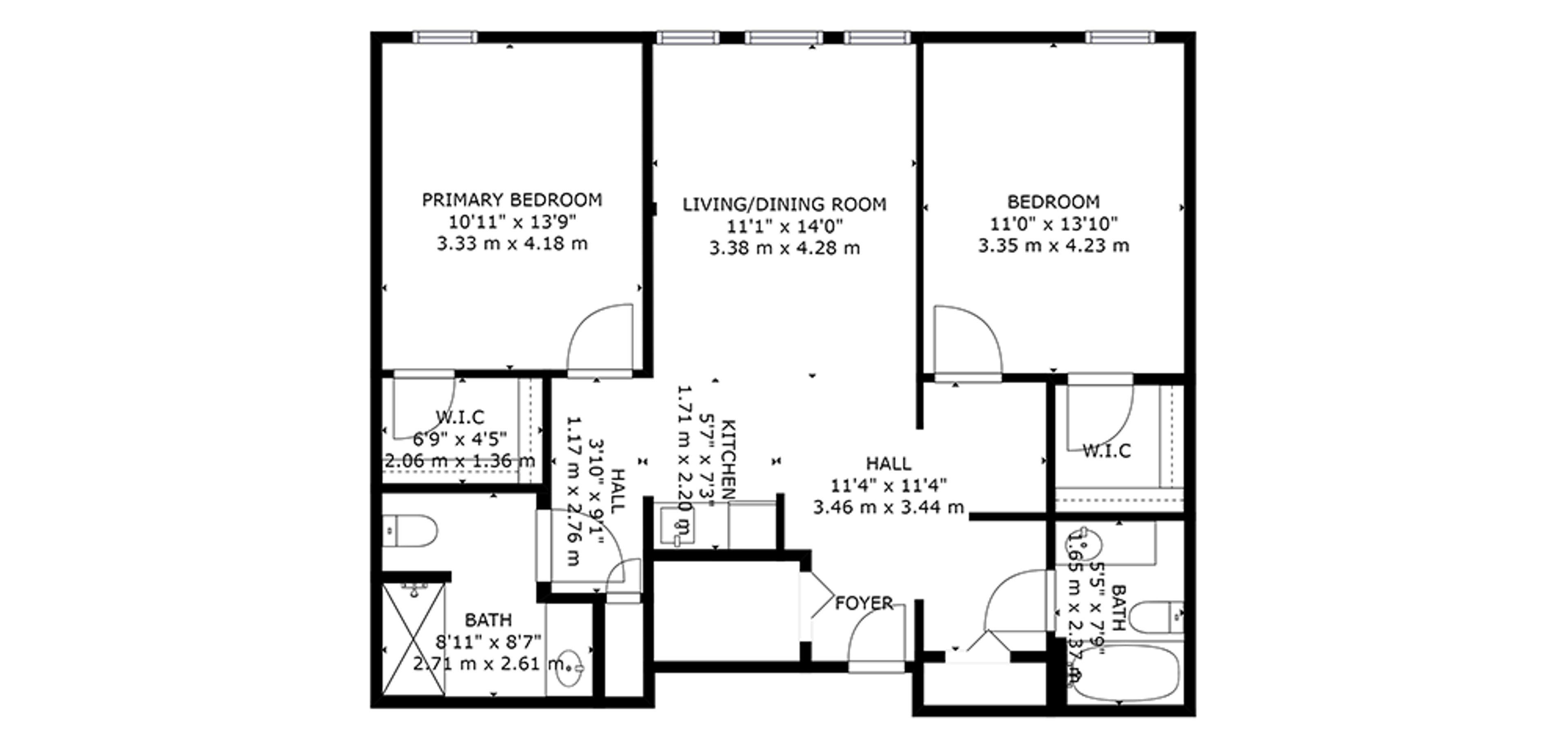 The Bentley Hillsdale Sample 2 Bedroom Plan B Image
