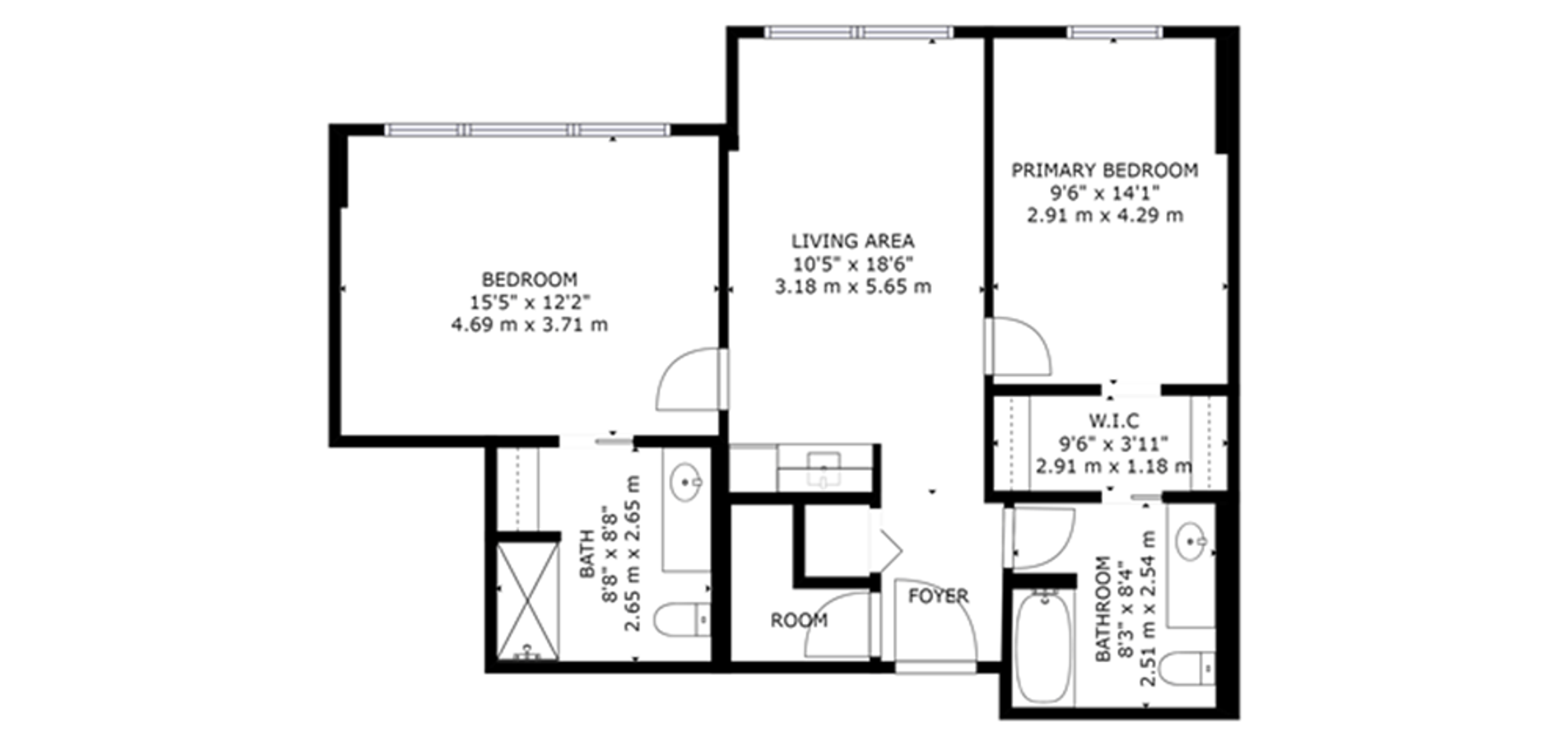 Chateau Renoir Sample 2 Bedroom Plan