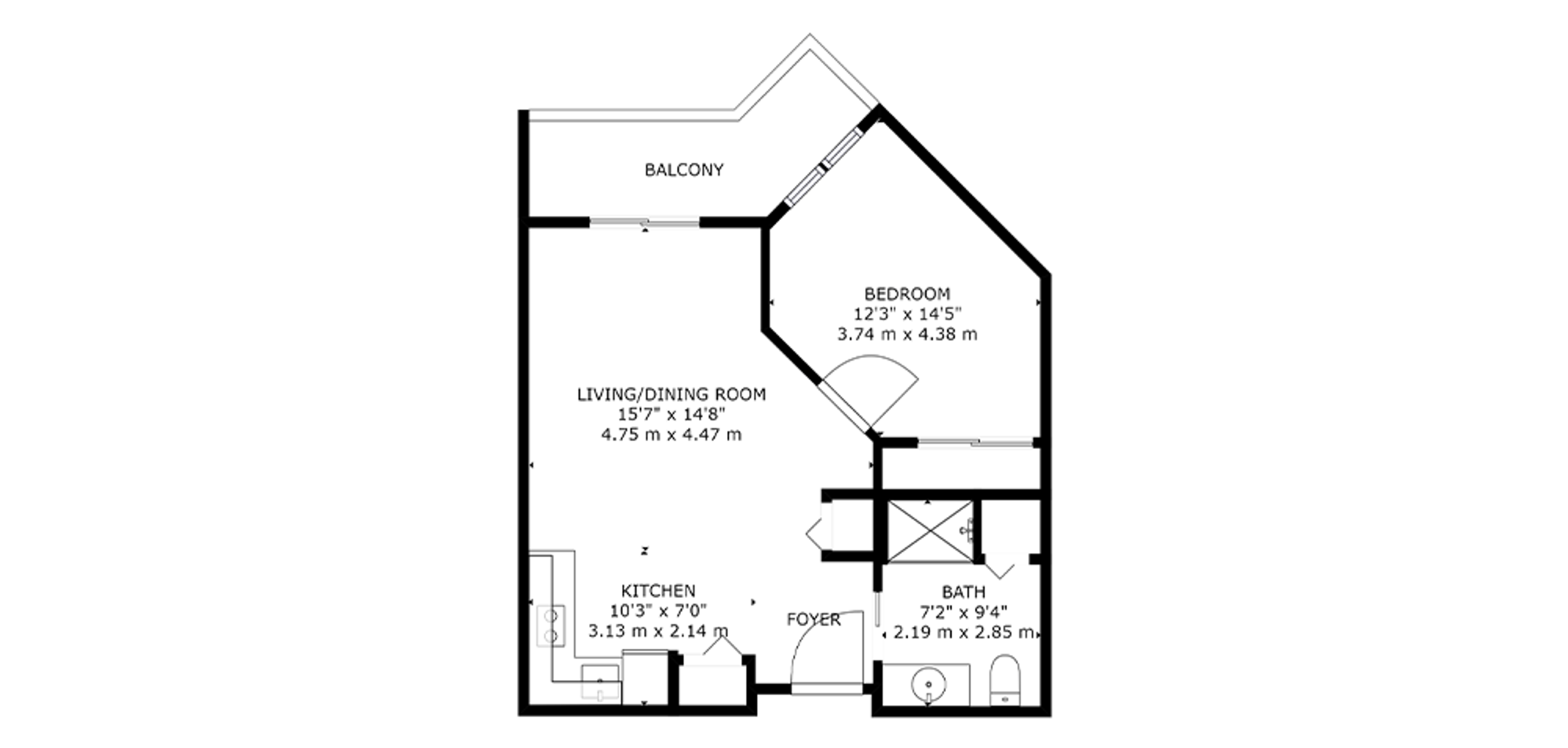 Sunwood Sample 1 Bedroom Plan