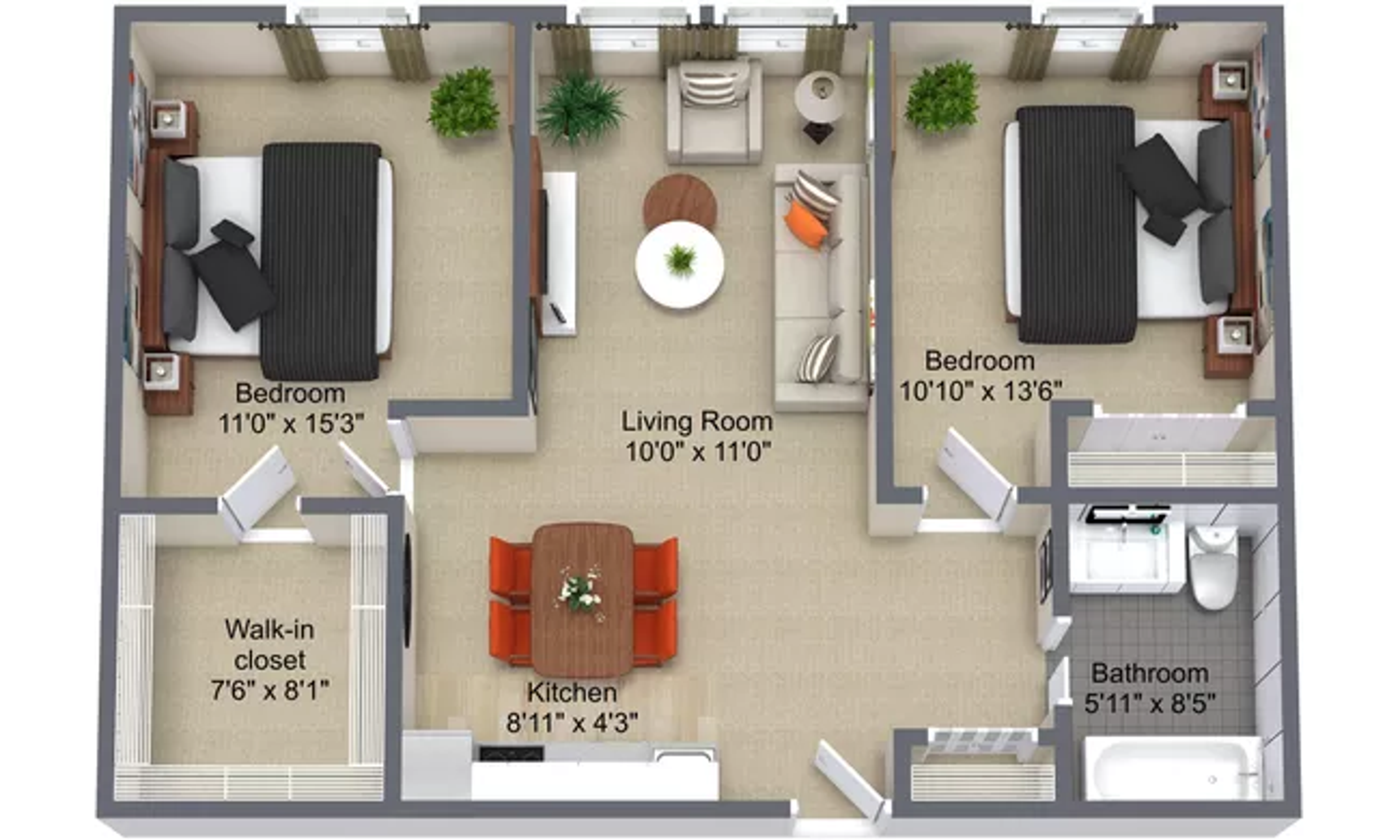 Bentley Swift Current Sample 2 Bedroom Plan