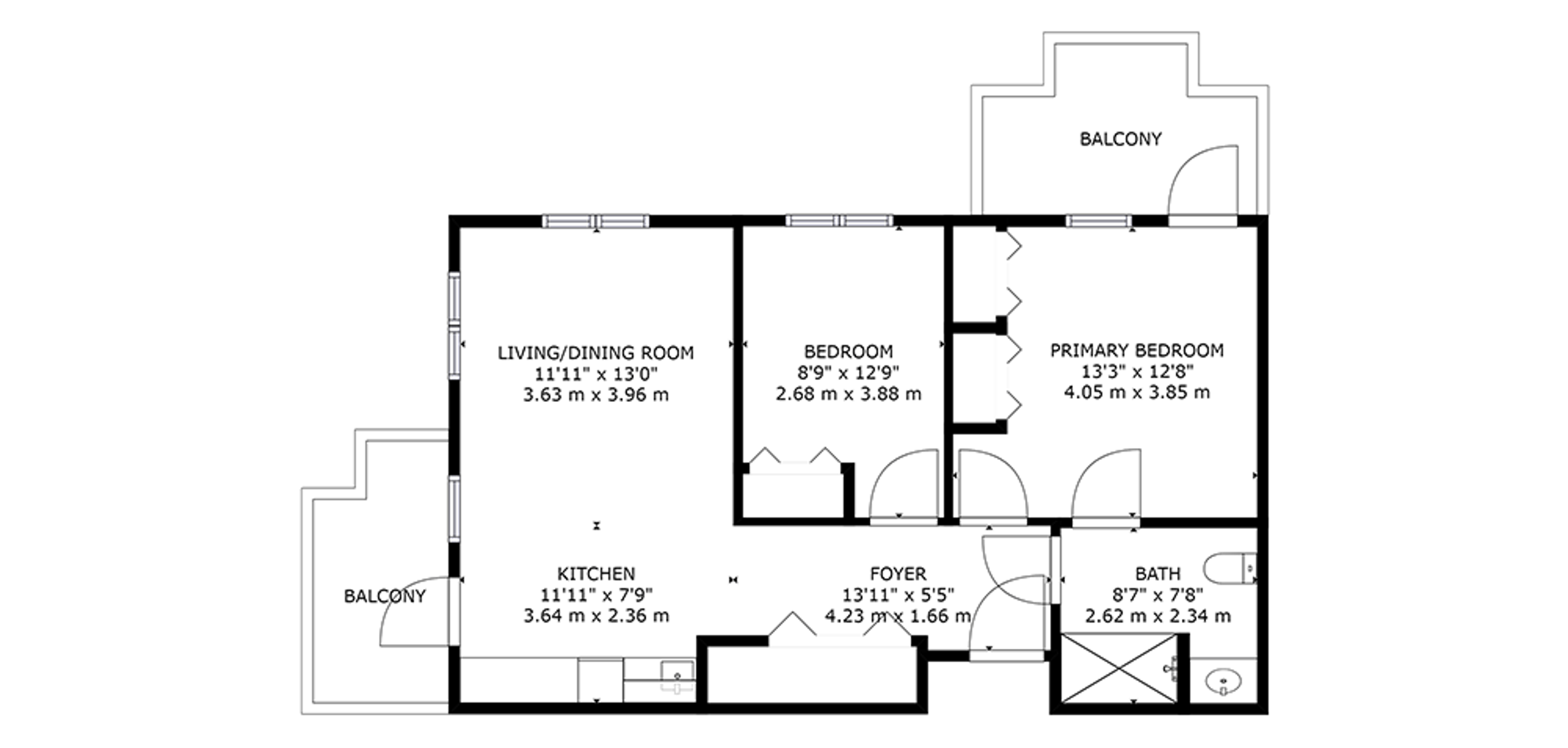 The Bentley Hillsdale Sample 2 Bedroom Plan A Image