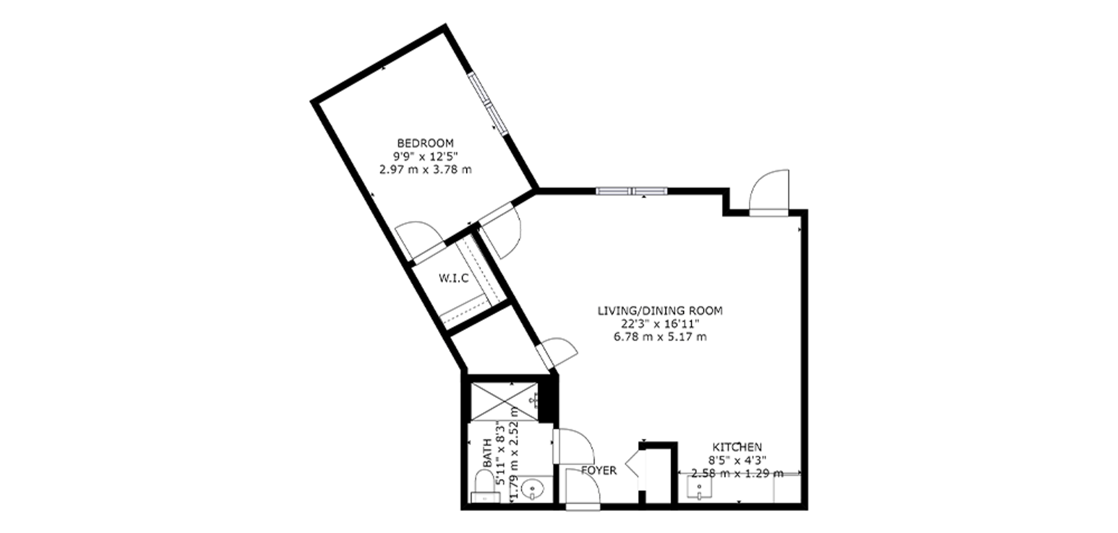 Marian Chateau Sample 1 Bedroom Plan B