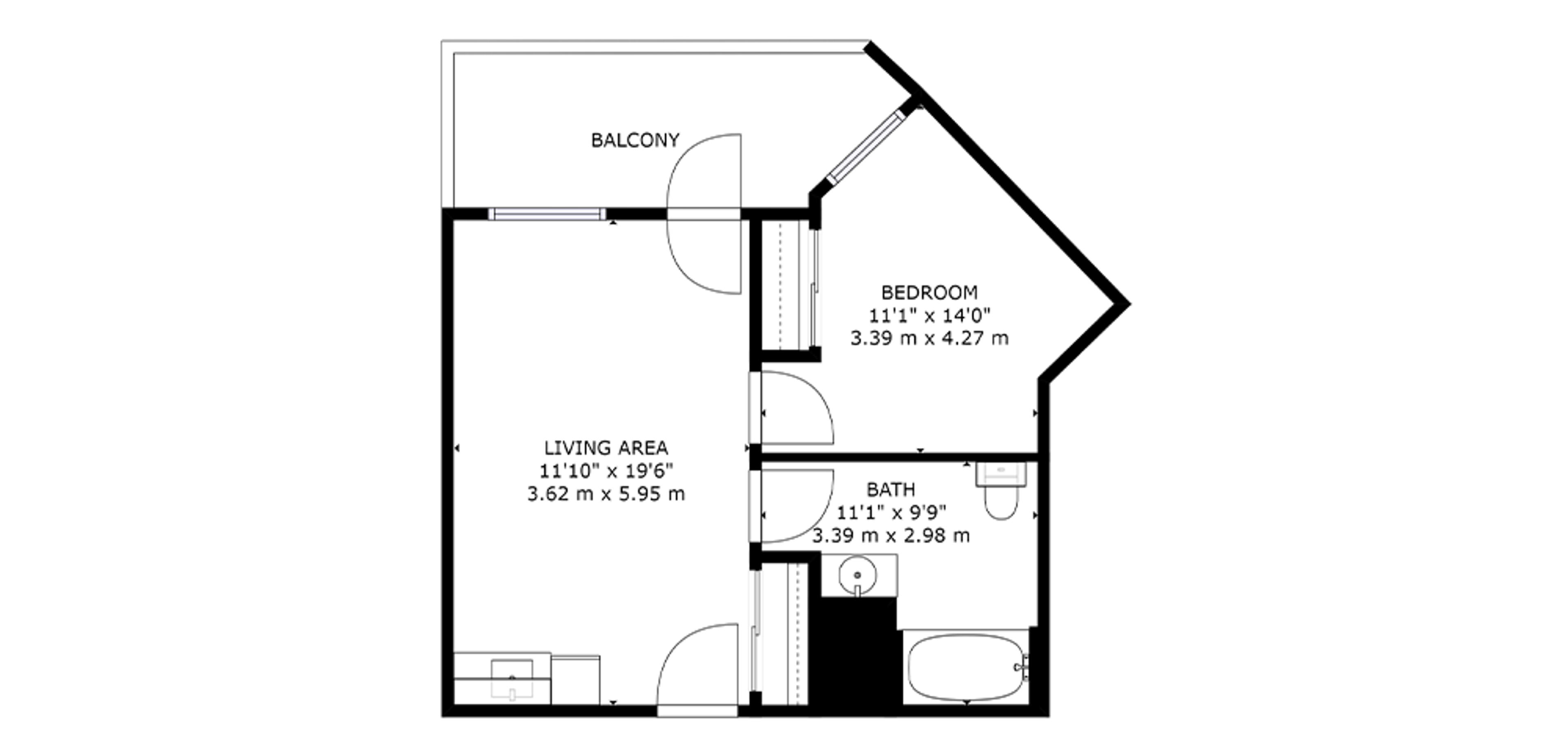 The Edgemont Sample 1 Bedroom Plan A