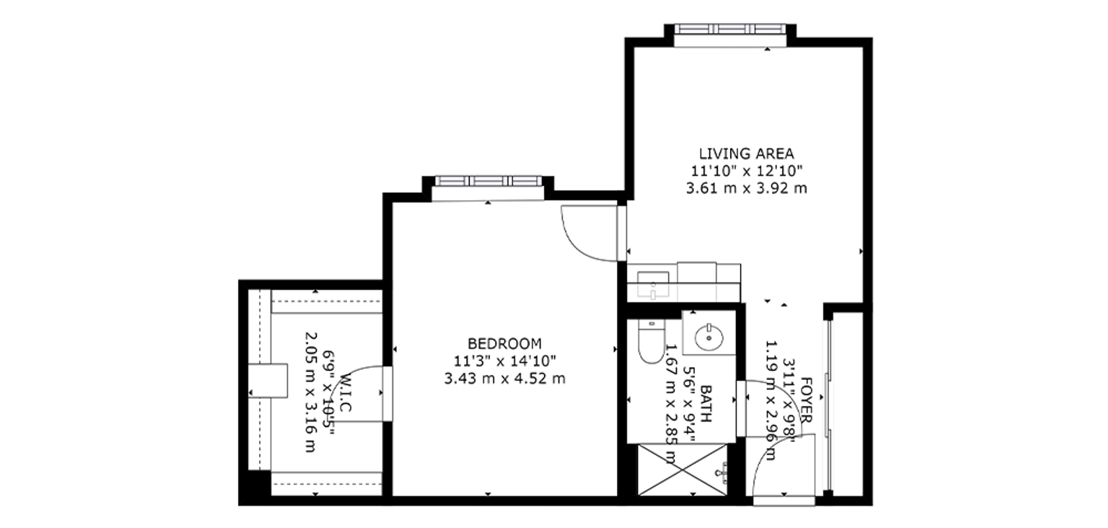 Portobello Sample 1 Bedroom Plan