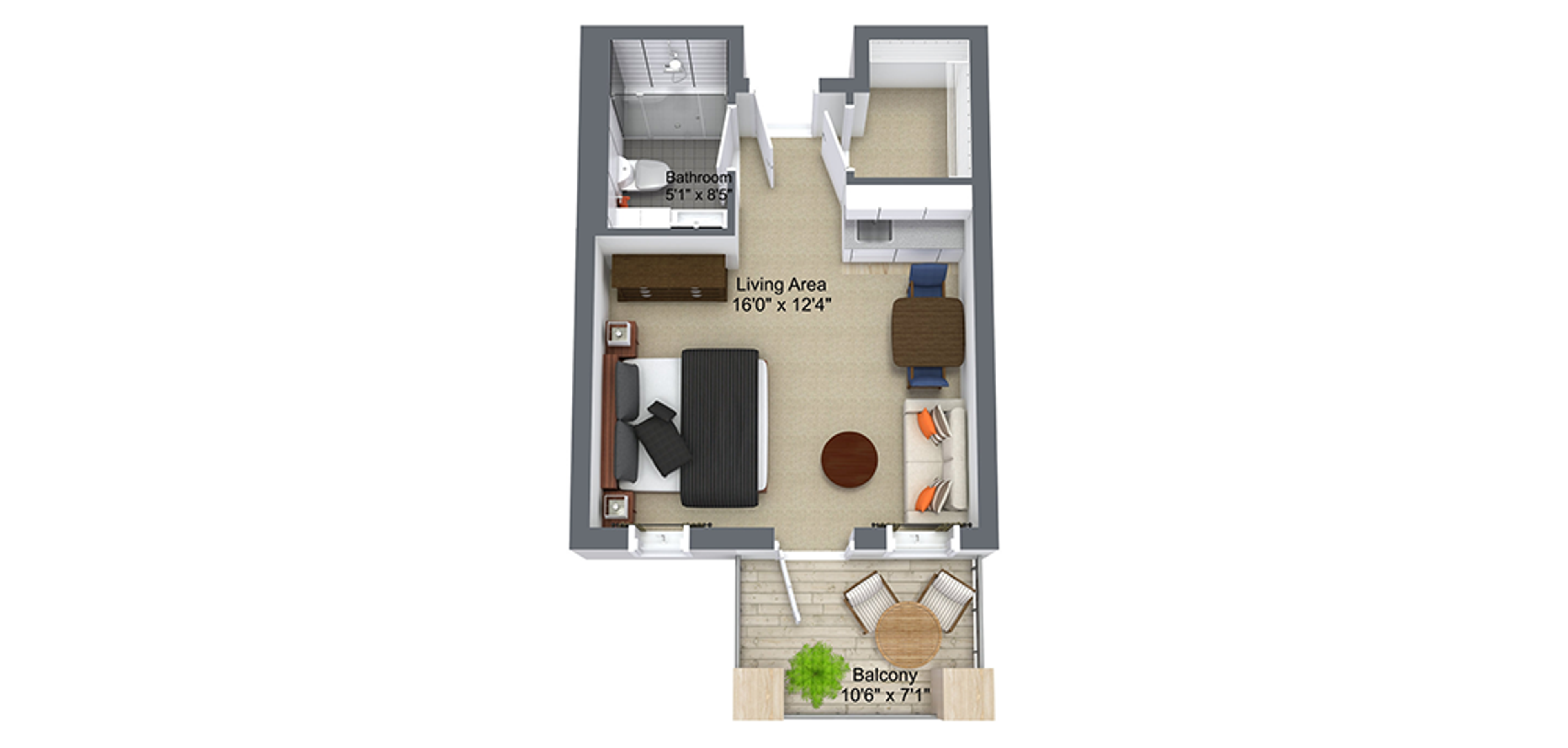 The Bentley Hillsdale Sample Studio Plan Image