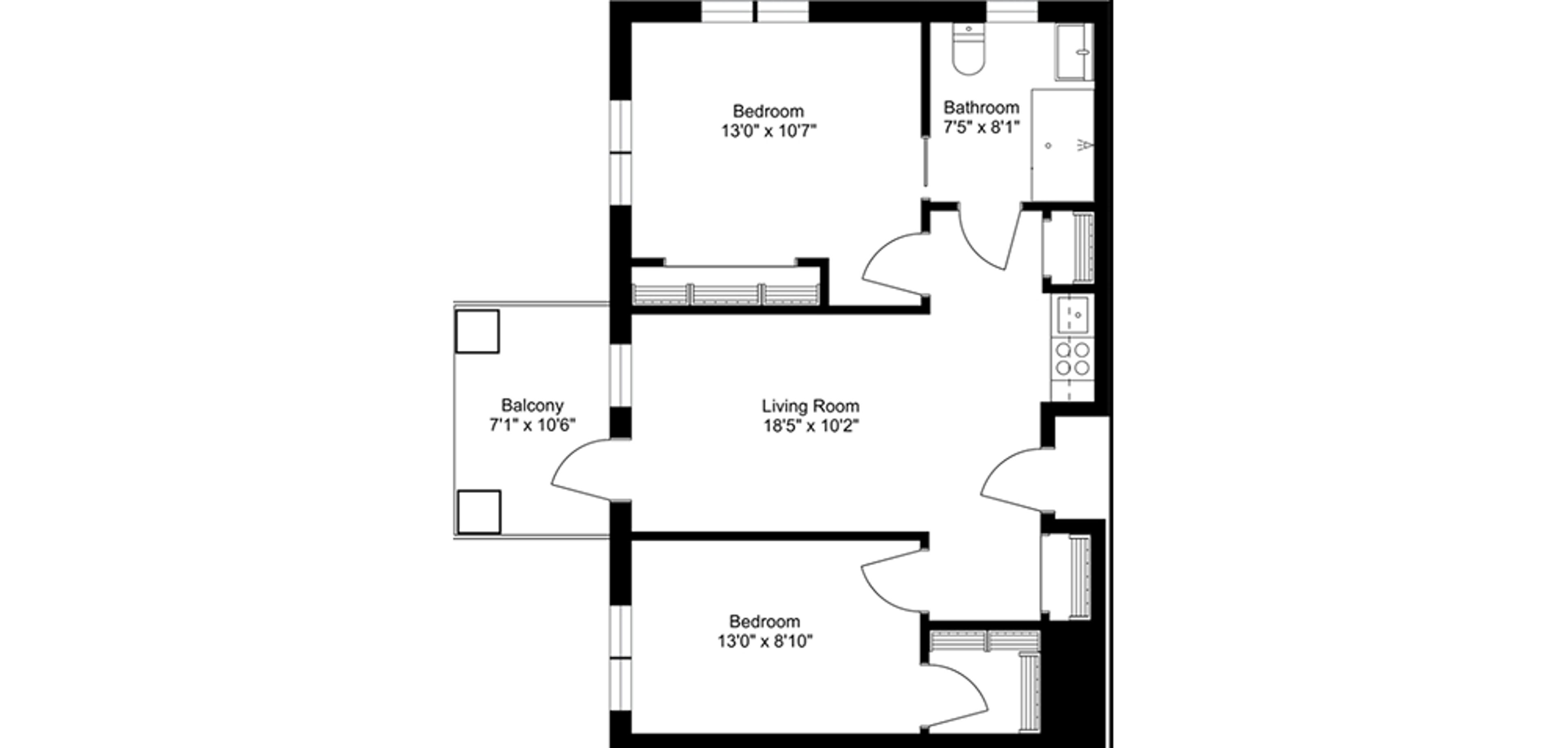 Venvi The Bentley Hillsdale Floorplan D1