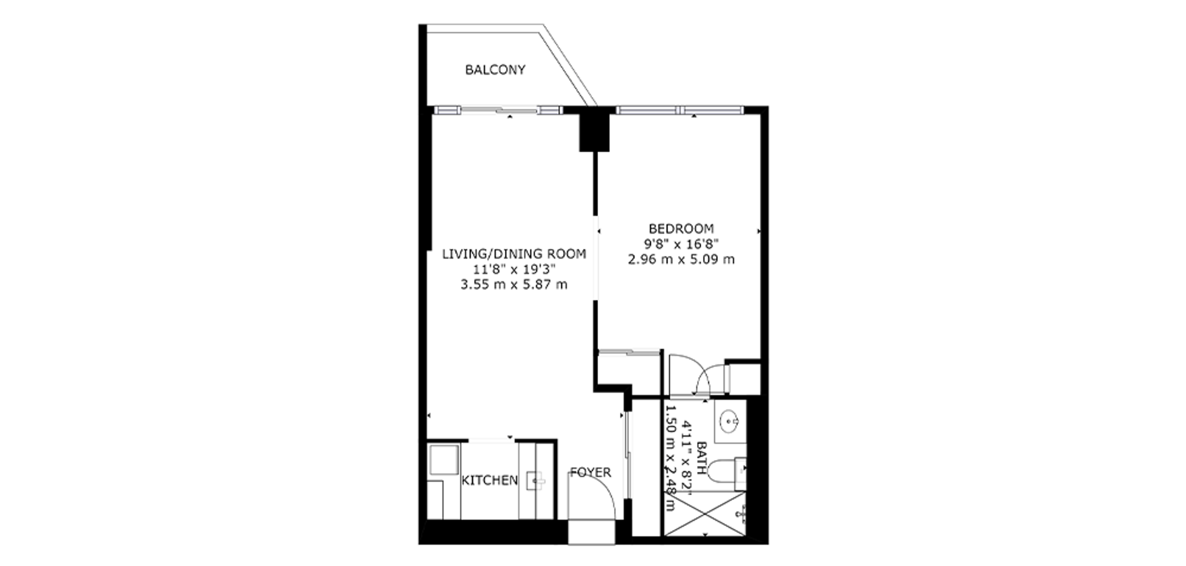 King Gardens Sample 1 Bedroom Plan C