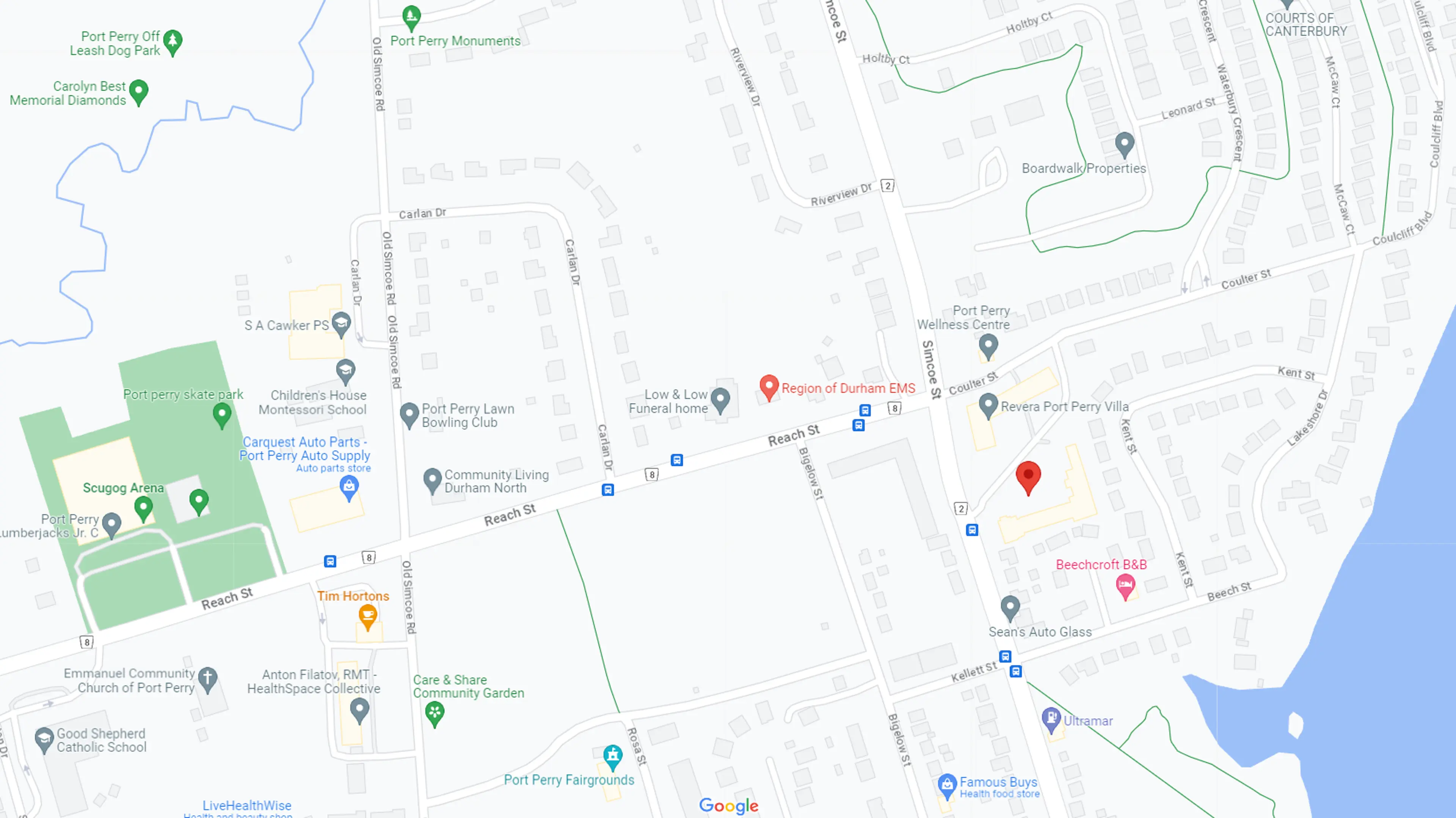 Port Perry Villa Google Map