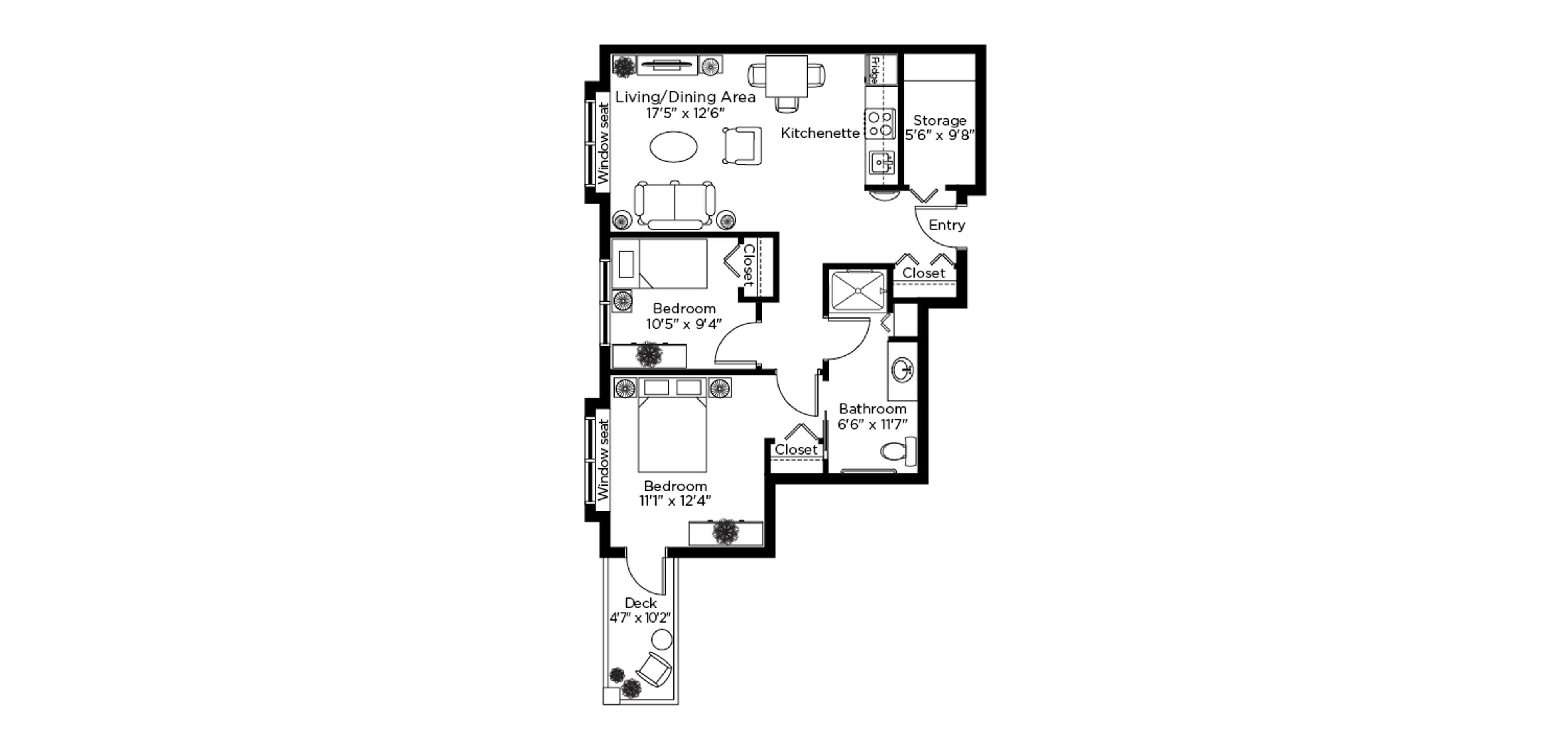 2 Bedroom D Plan, Renaissance, Langley